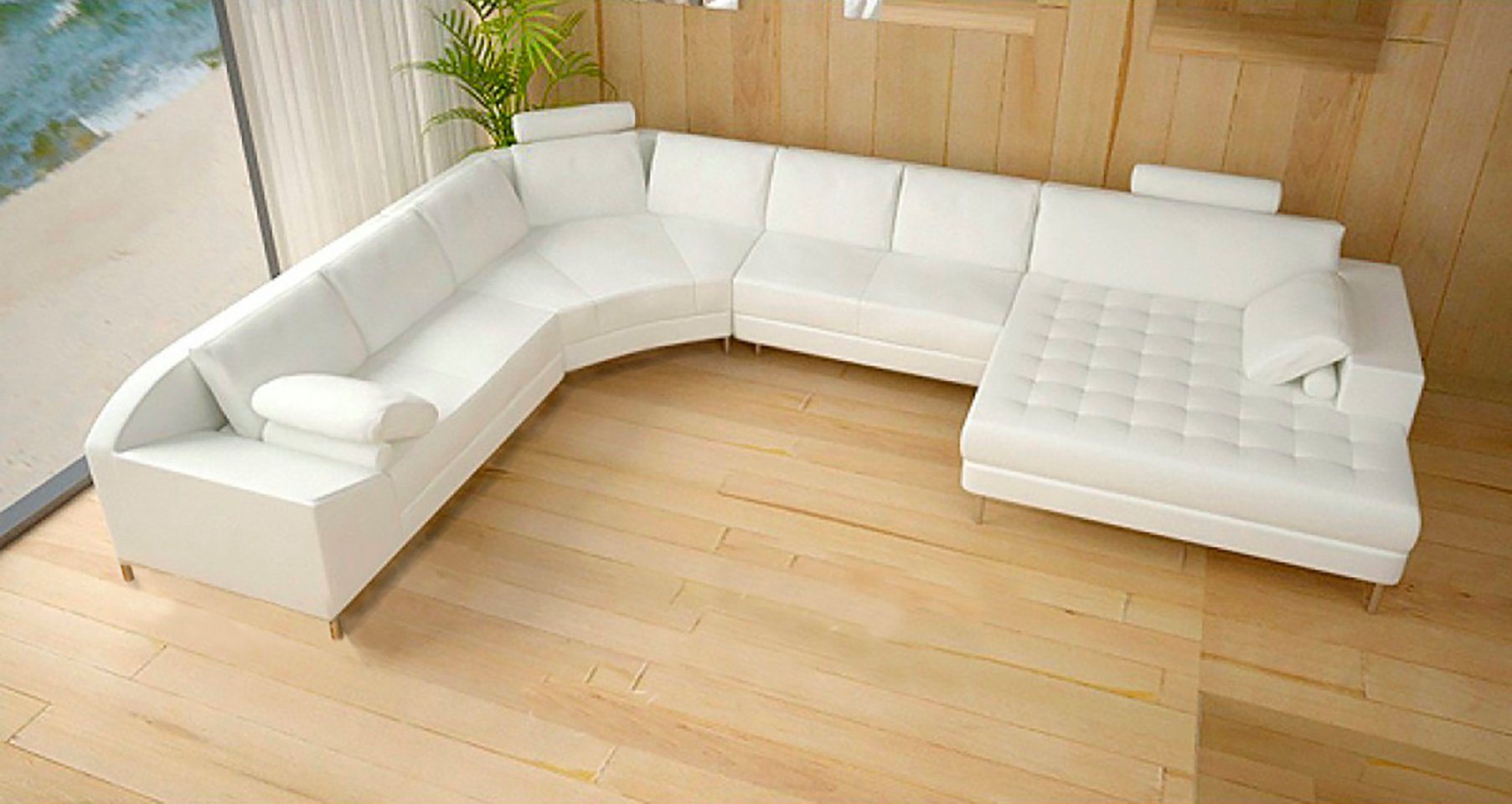JVmoebel Ecksofa, Ledersofa Couch Design Ecksofa Eck Wohnlandschaft Sofa Modern