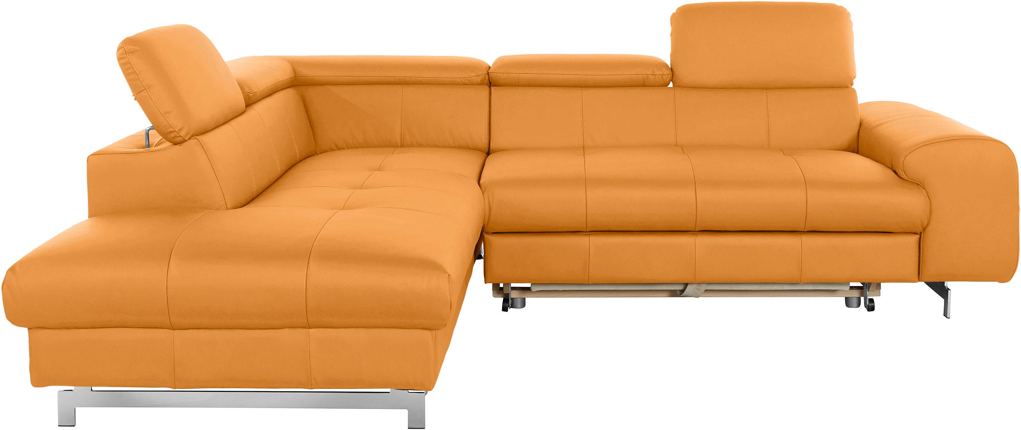 COTTA Ecksofa "Chef L-Form", mit Kopfteilverstellung, edle Metallkufen, wah günstig online kaufen