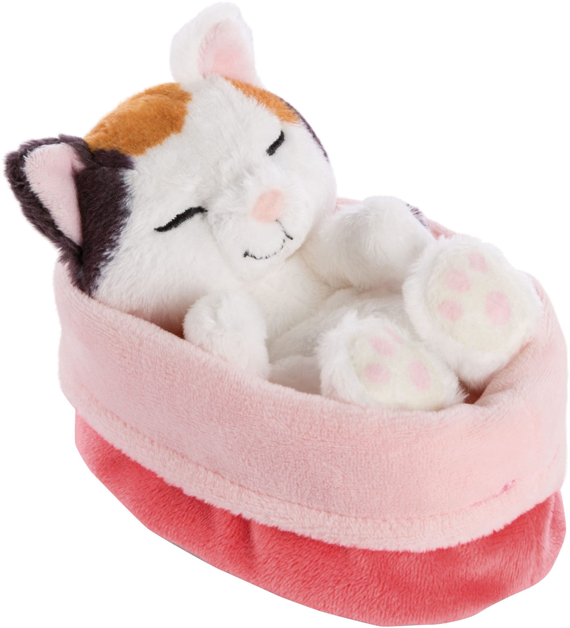 Nici Kuscheltier Sleeping Pets, Glückskatze, 12 cm, im Körbchen
