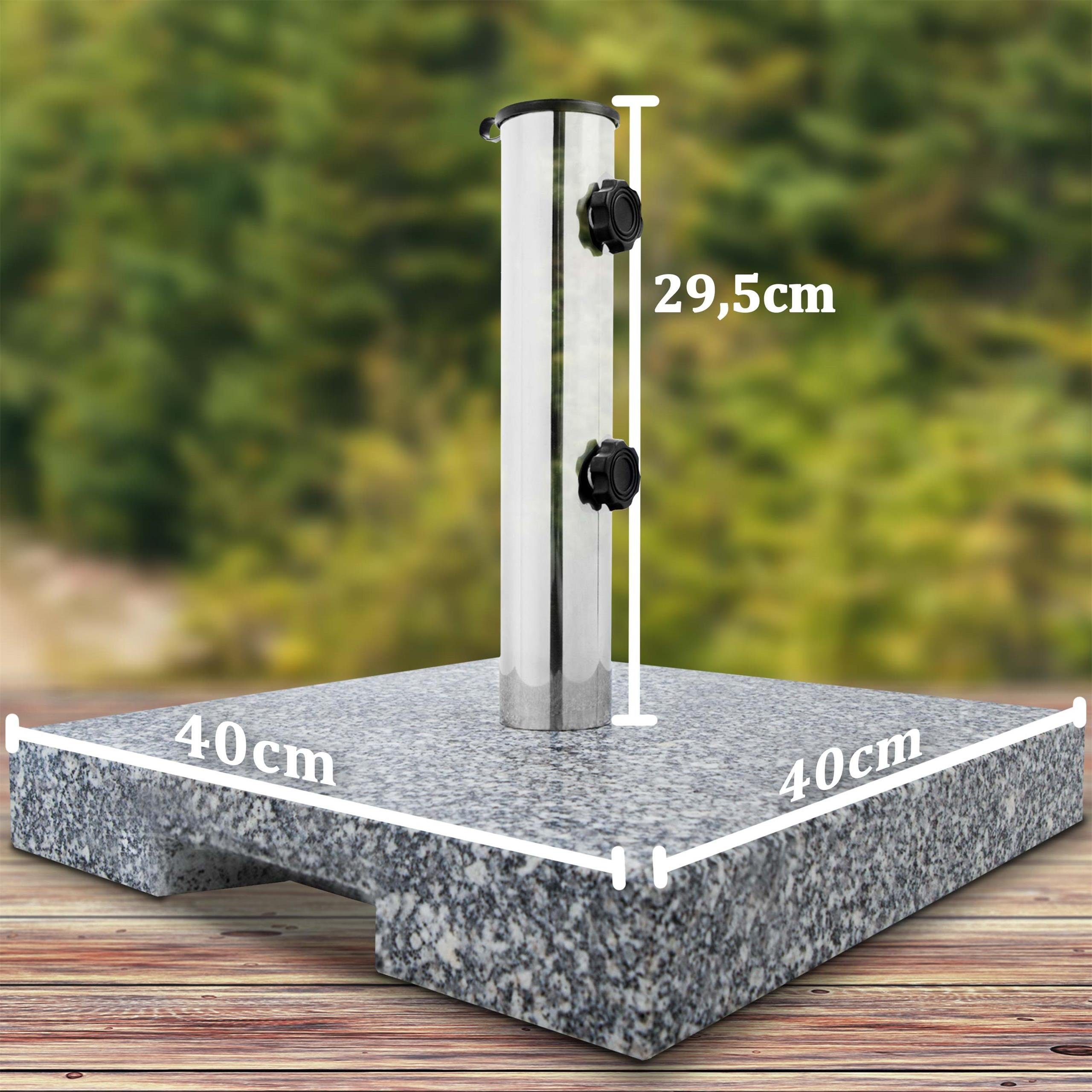 anaterra Schirmständer Sonnenschirmständer Granit 20kg Quadratisch günstig online kaufen