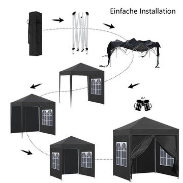 CLIPOP Faltpavillon Gartenpavillon, 2x2m Gartenzelt, Tragbare Partyzelt