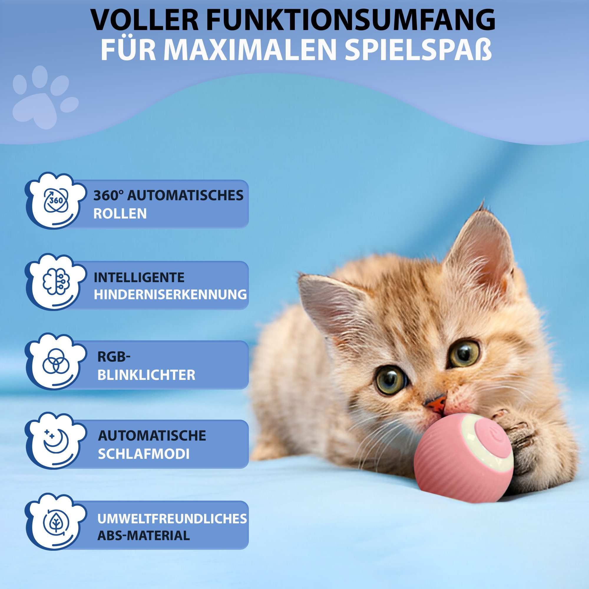 Petsation Tier-Intelligenzspielzeug Petsation Elektrischer Katzenball – günstig online kaufen