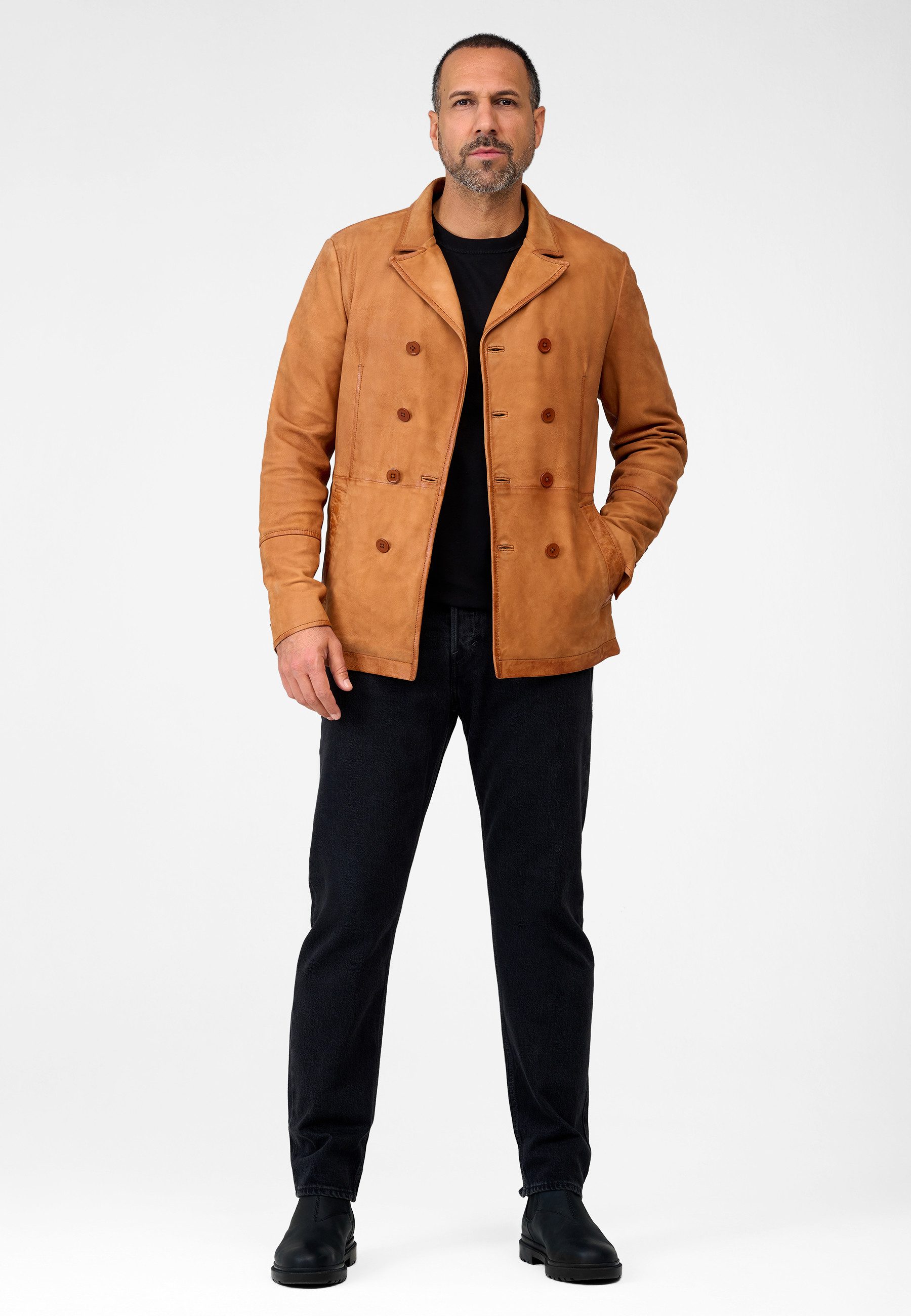 RICANO Lederjacke Victor Vegetarisch gegerbtes Büffel-Nappa-Leder günstig online kaufen