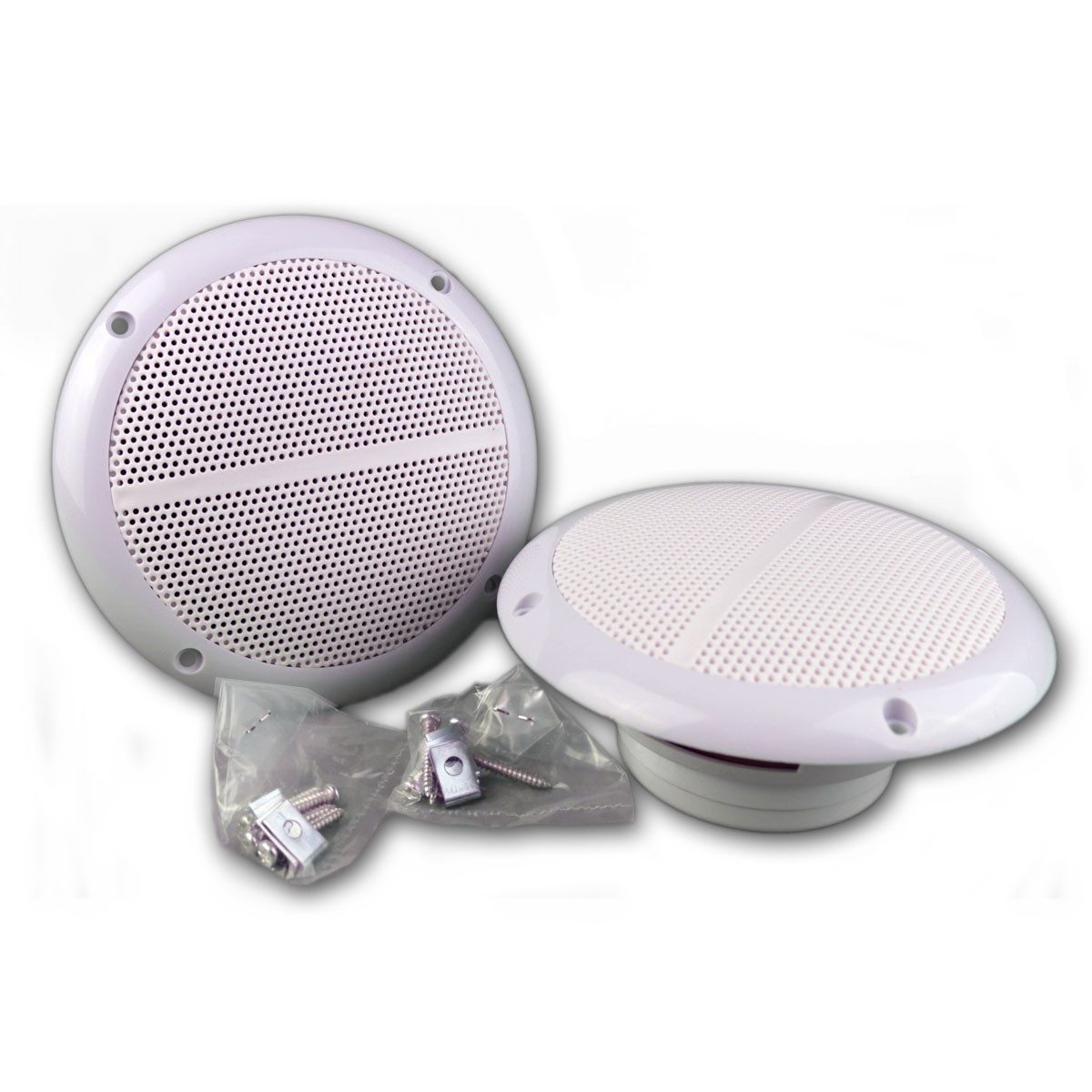 ChiliTec Paar Außen-Lautsprecher weiß CT-50 8 Ohm 5" 80W Einbaulautsprecher