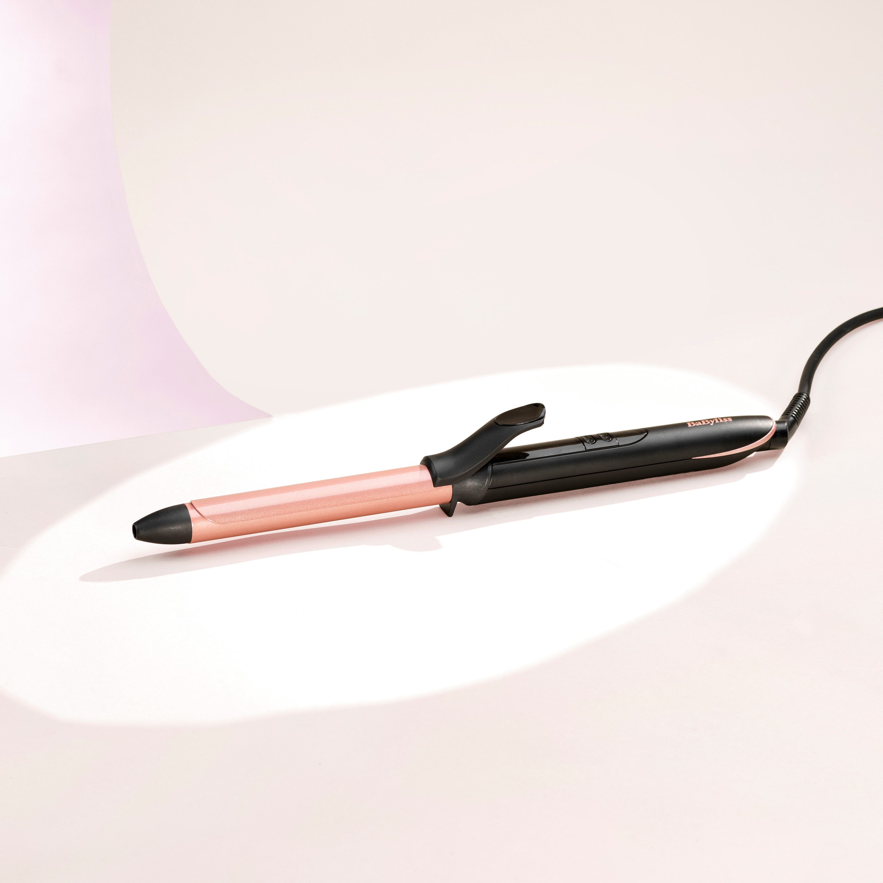 BaByliss Lockenstab BaByliss 19 mm Lockenstab für definierte Locken, mit Klammer, C450E, Quarz-Keramik-Beschichtung, 6 Temperaturstufen bis 210 °C