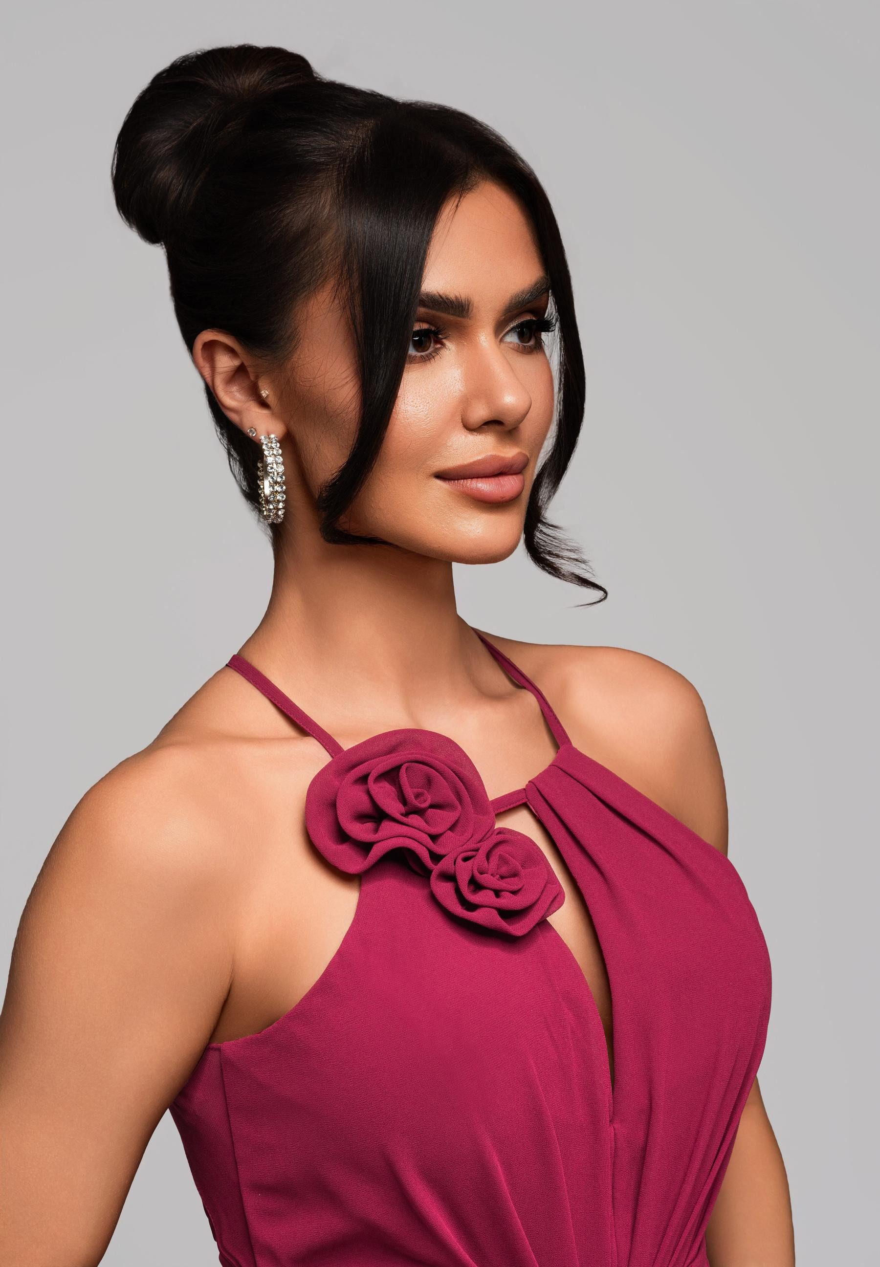 OMBRE Abendkleid Elegantes Maxikleid mit Blumendetail günstig online kaufen