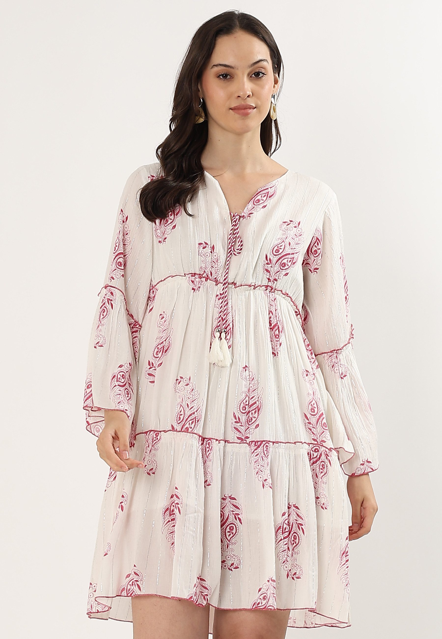 YC Fashion & Style Tunikakleid mit Paisley-Muster und Bindeband One Size aus Viskose