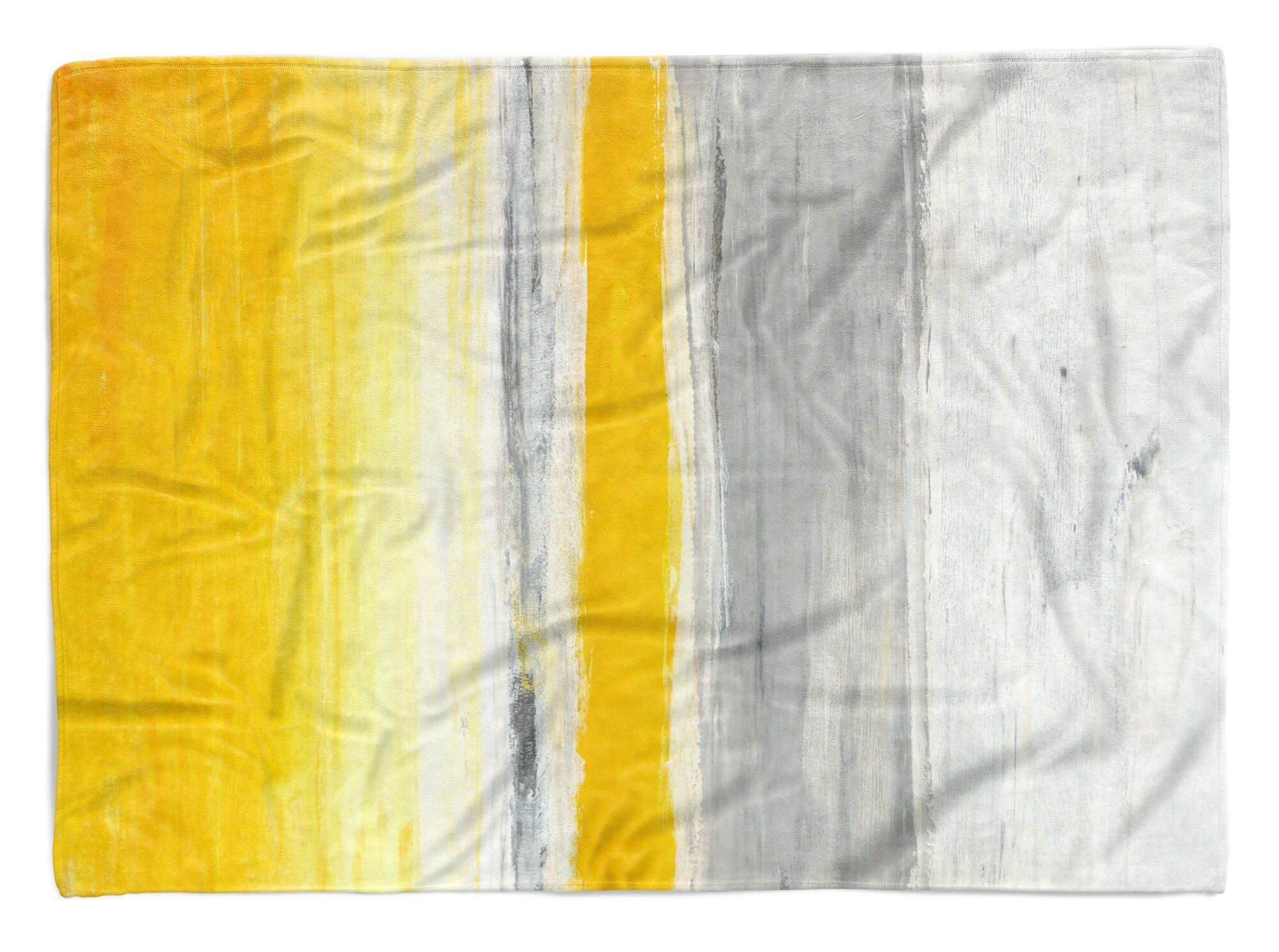 Sinus Art Handtücher Handtuch Strandhandtuch Saunatuch Kuscheldecke mit Fotomotiv Abstrakt Farben Streifen Gel, Baumwolle-Polyester-Mix (1-St), Handtuch
