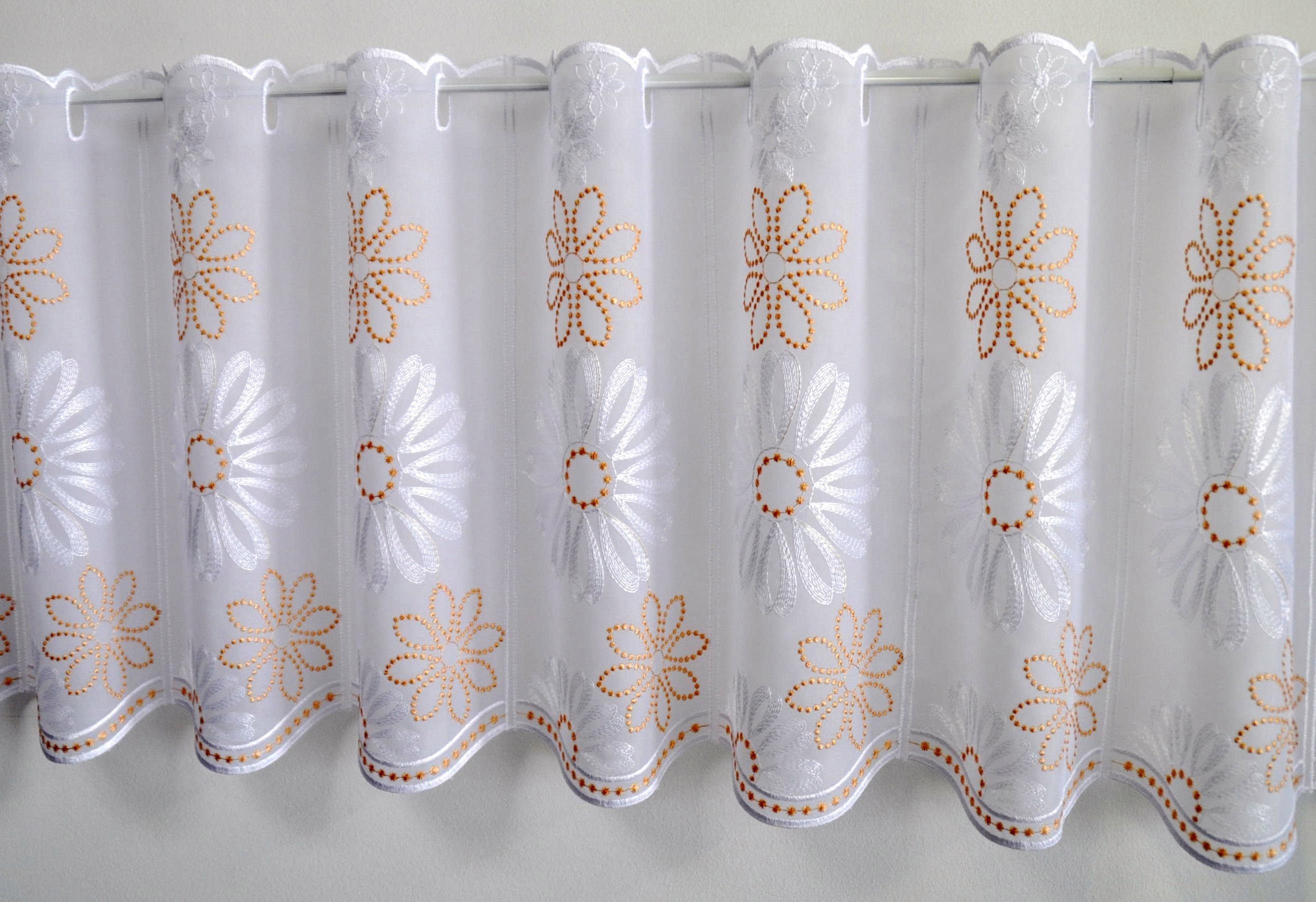 Plauen, transparent, Stangendurchzug (1 St), Scheibengardine Voile weiß/beige Stickereien Lilienzeit,