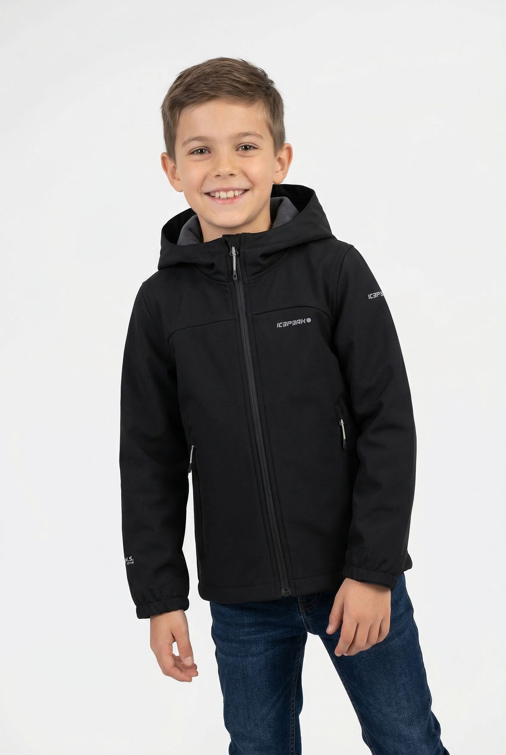 Icepeak Softshelljacke KULM JR für Kinder und Jugendliche, mit Kapuze, mit Fleece-Futter