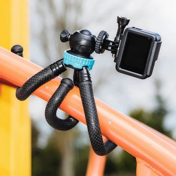 Hama Flex-Pro Flexibles Mini-Stativ 27cm Tripod Kamerastativ (Beine mit 360°-Biegung Smartphone-Halterung für Kamera Handy GoPro)