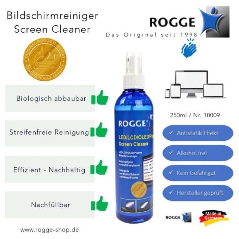 Rogge ROGGE LCD-TFT-LED Screen Cleaner 3x o. 5x 250ml - Reinigungsspray (3-St) 10009