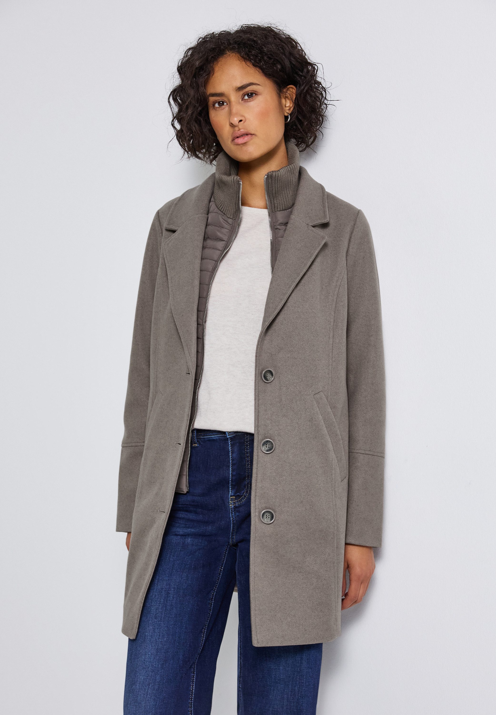 STREET ONE Wollmantel in Woll-Optik