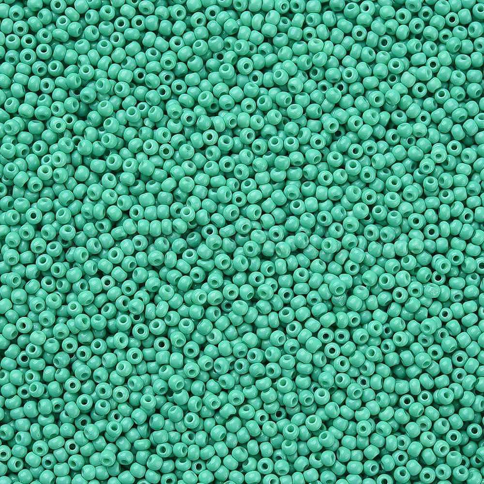 maDDma Bastelperlen 50g Rocailles Glasperlen ca. 2,3x1,5mm 1mm Bohrung Perlen Schmuck, türkisgrün