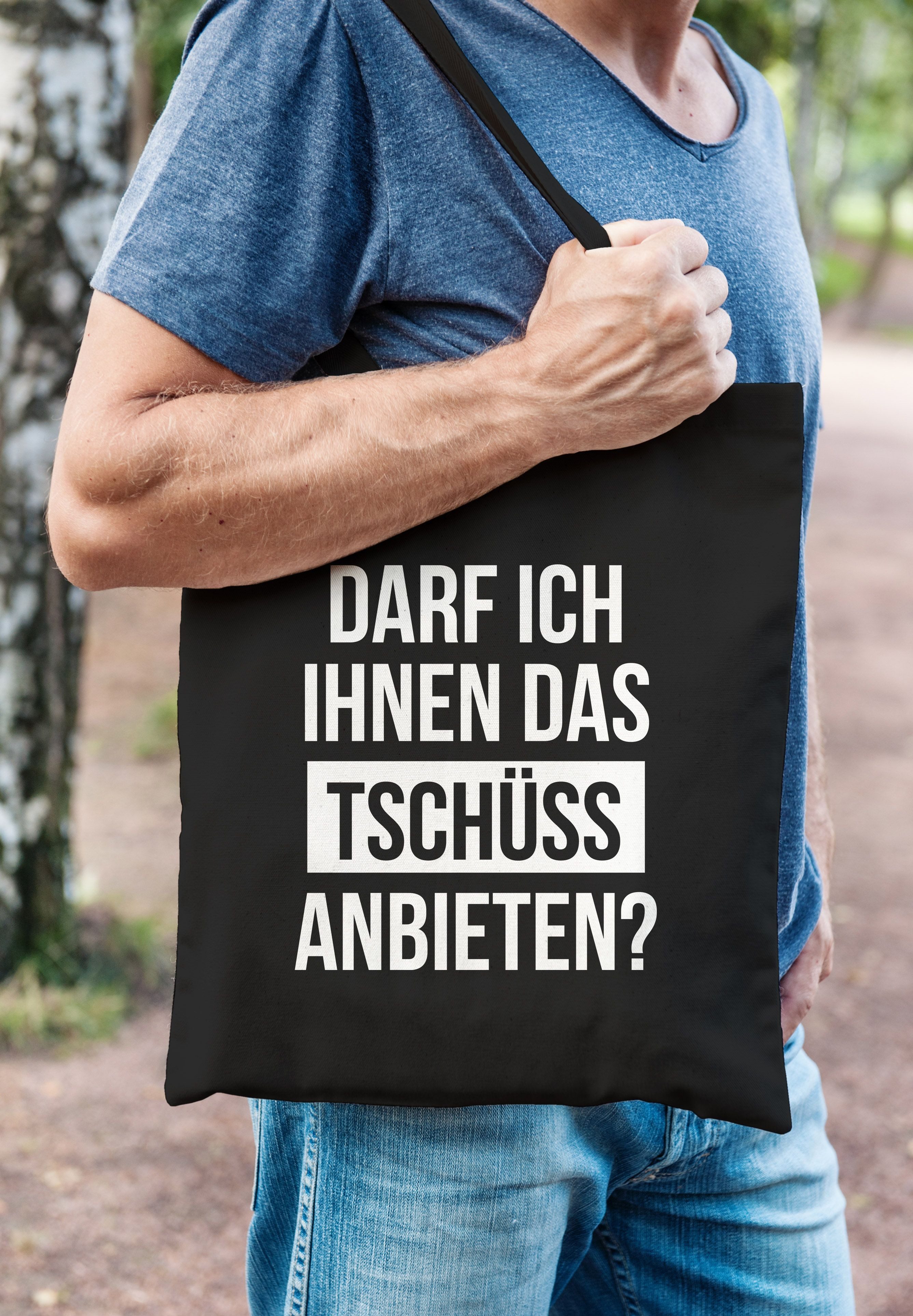 MoonWorks Einkaufsshopper Jutebeutel Spruch-Beutel Darf ich Ihnen das Tschüss anbieten