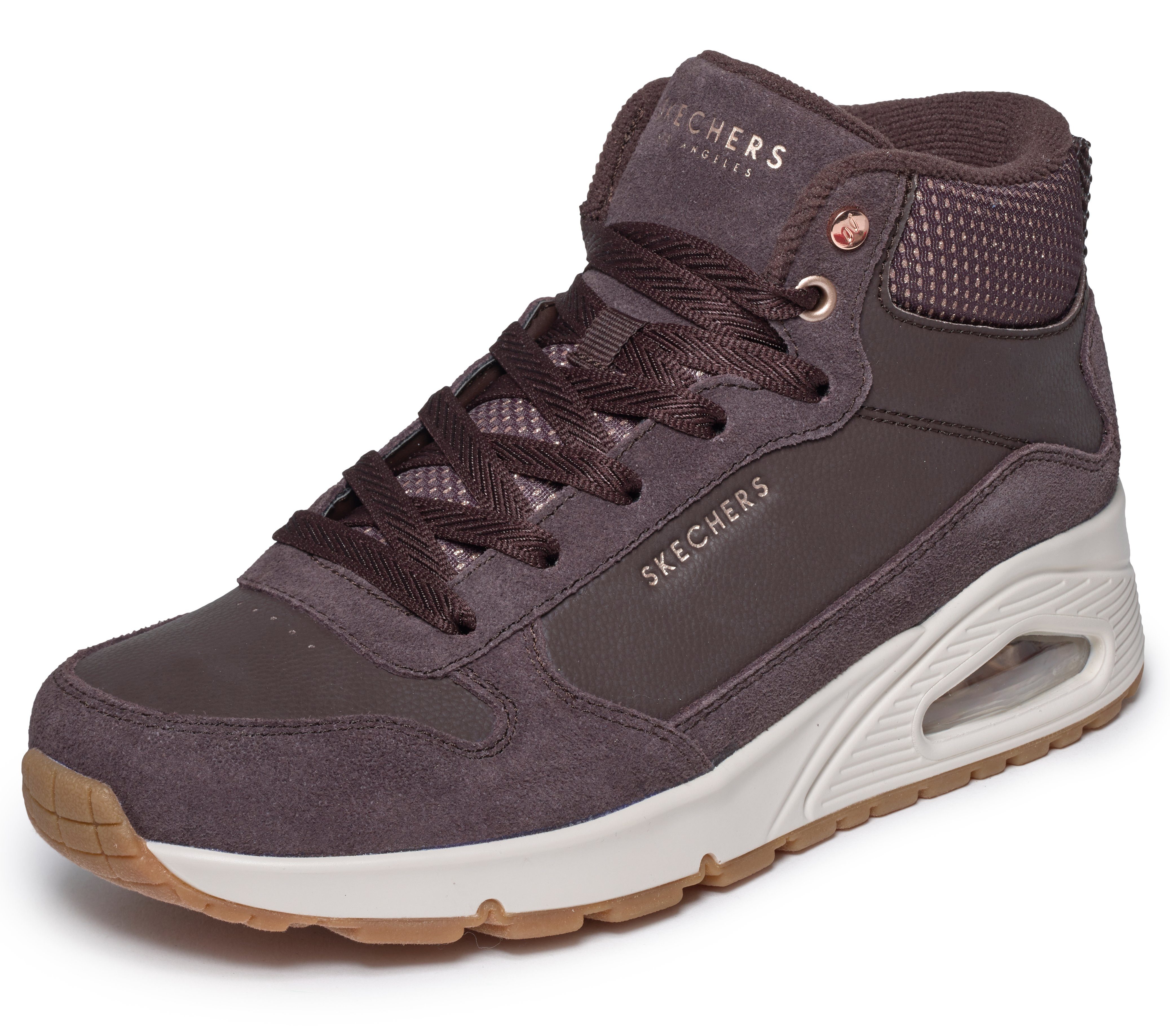 Skechers UNO-STACRE SHINE Keilsneaker High Top Sneaker, Schnürboots mit Luftkammern Sohle