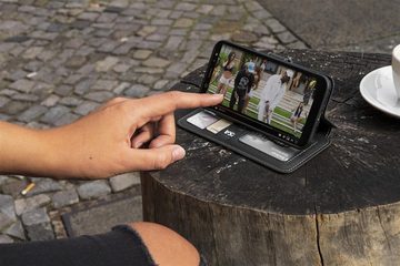 MyGadget Handyhülle Flip Case Klapphülle für Samsung Galaxy A7 2018, Flip Case Kartenfächer & Standfunktion Kunstleder Hülle Schutzhülle