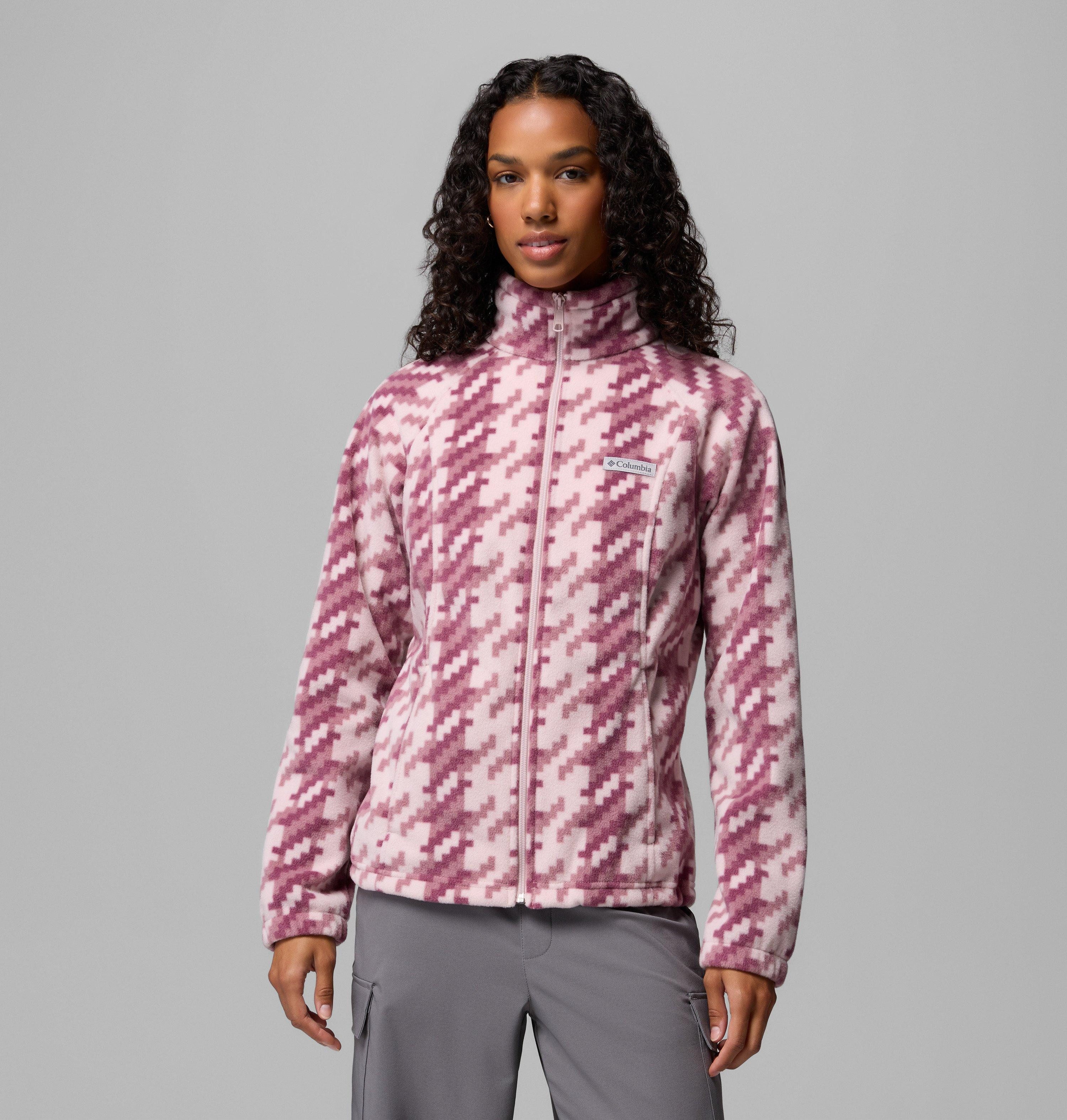 Columbia Fleecejacke Benton Springs Printed Full Zip mit Reißverschluss, wasserabweisend, windabweisend, atmungsaktiv