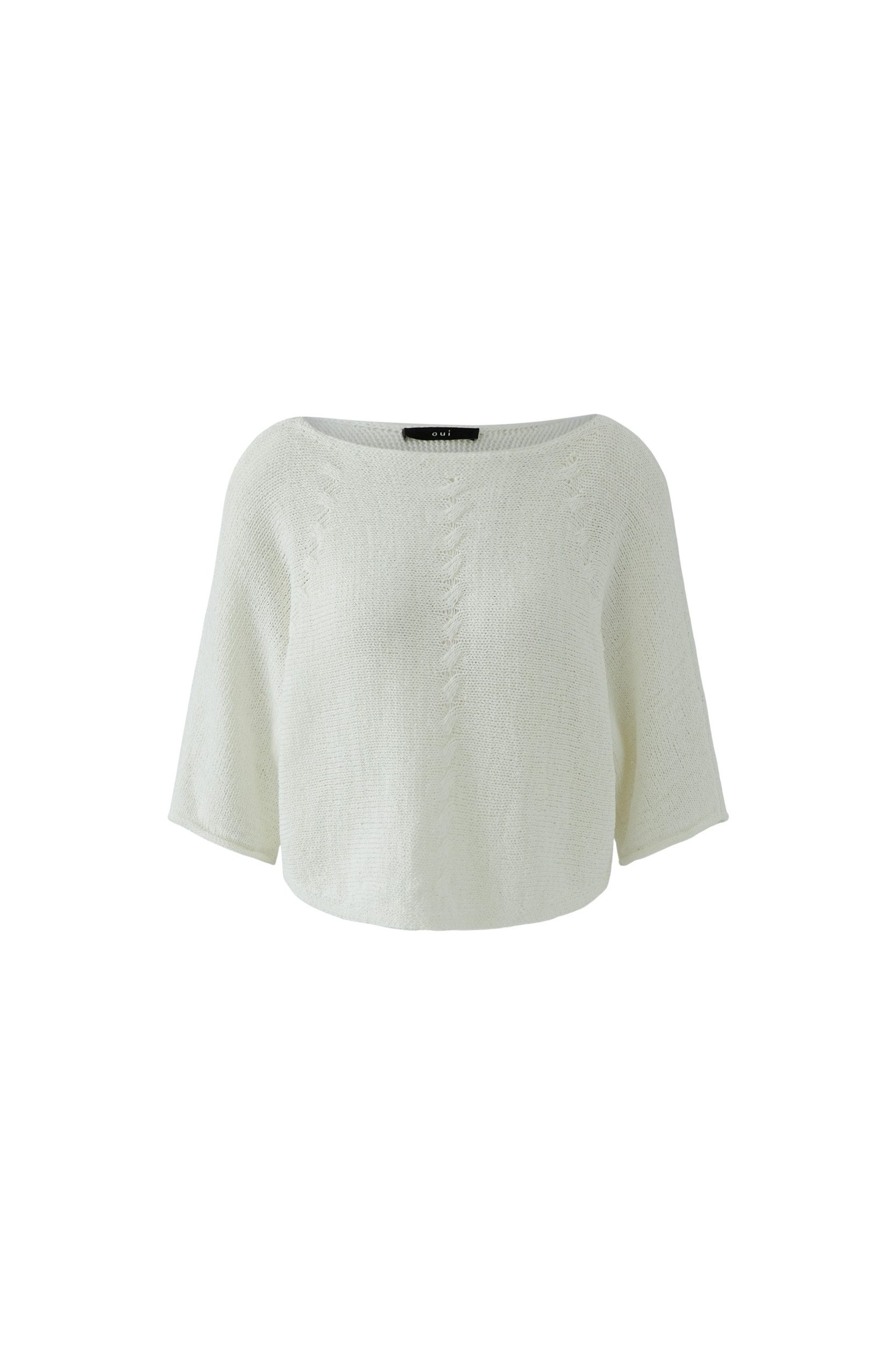 Oui Strickpullover Pullover cloud dancer