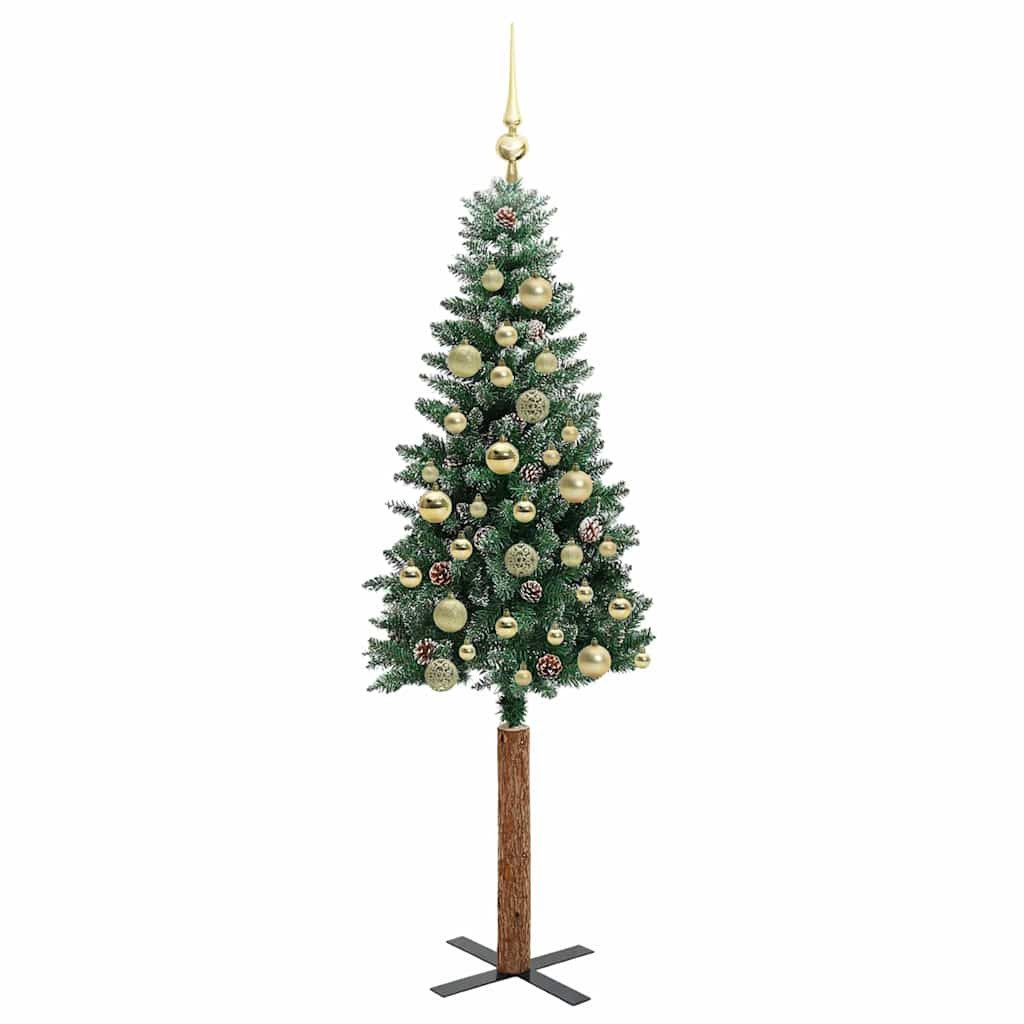 vidaXL LED Baum Schlanker Weihnachtsbaum mit 150 LEDs mit Ständer Grün 150 cm