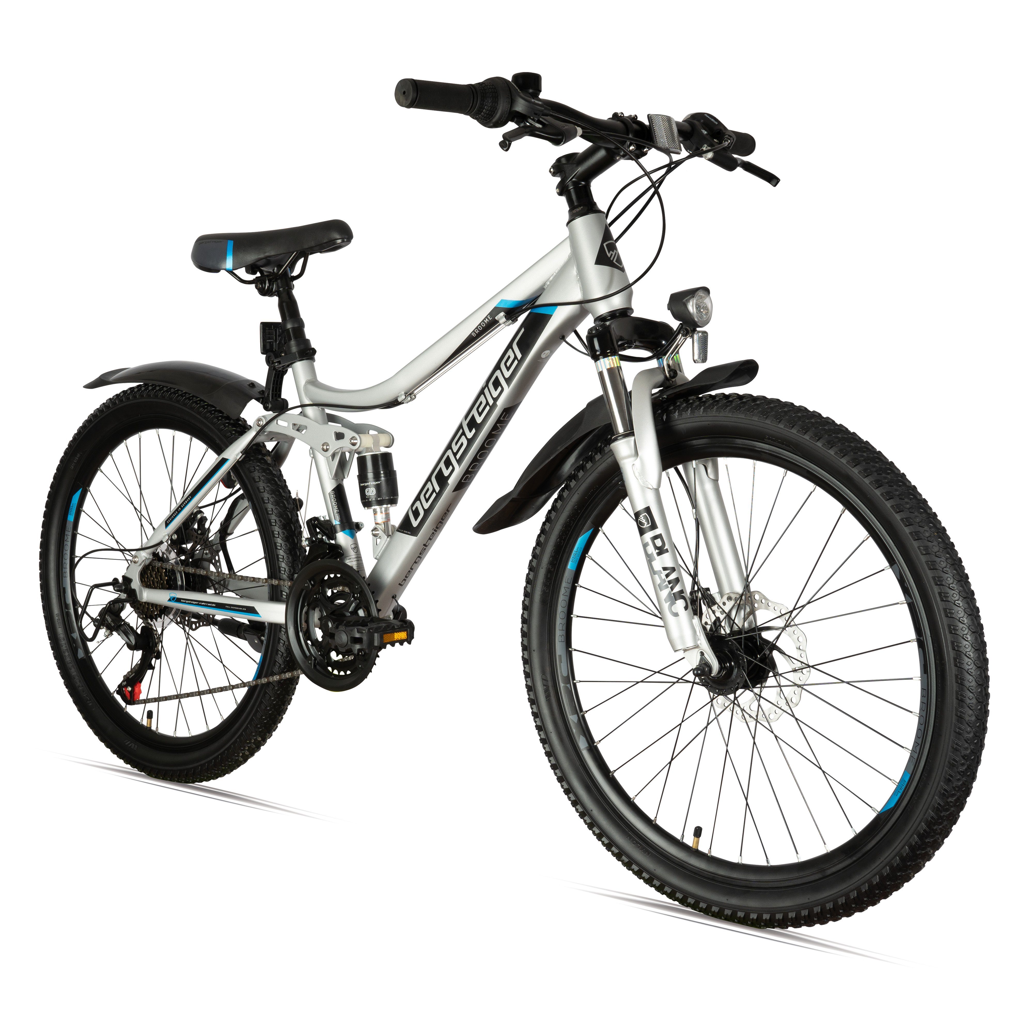 bergsteiger Kinderfahrrad Broome 24, 26 Zoll, Damen, Herren, Mountainbike, 21 Gang Shimano Shimano Tourney Schaltung Schaltwerk, Kettenschaltung, Scheibenbremsen