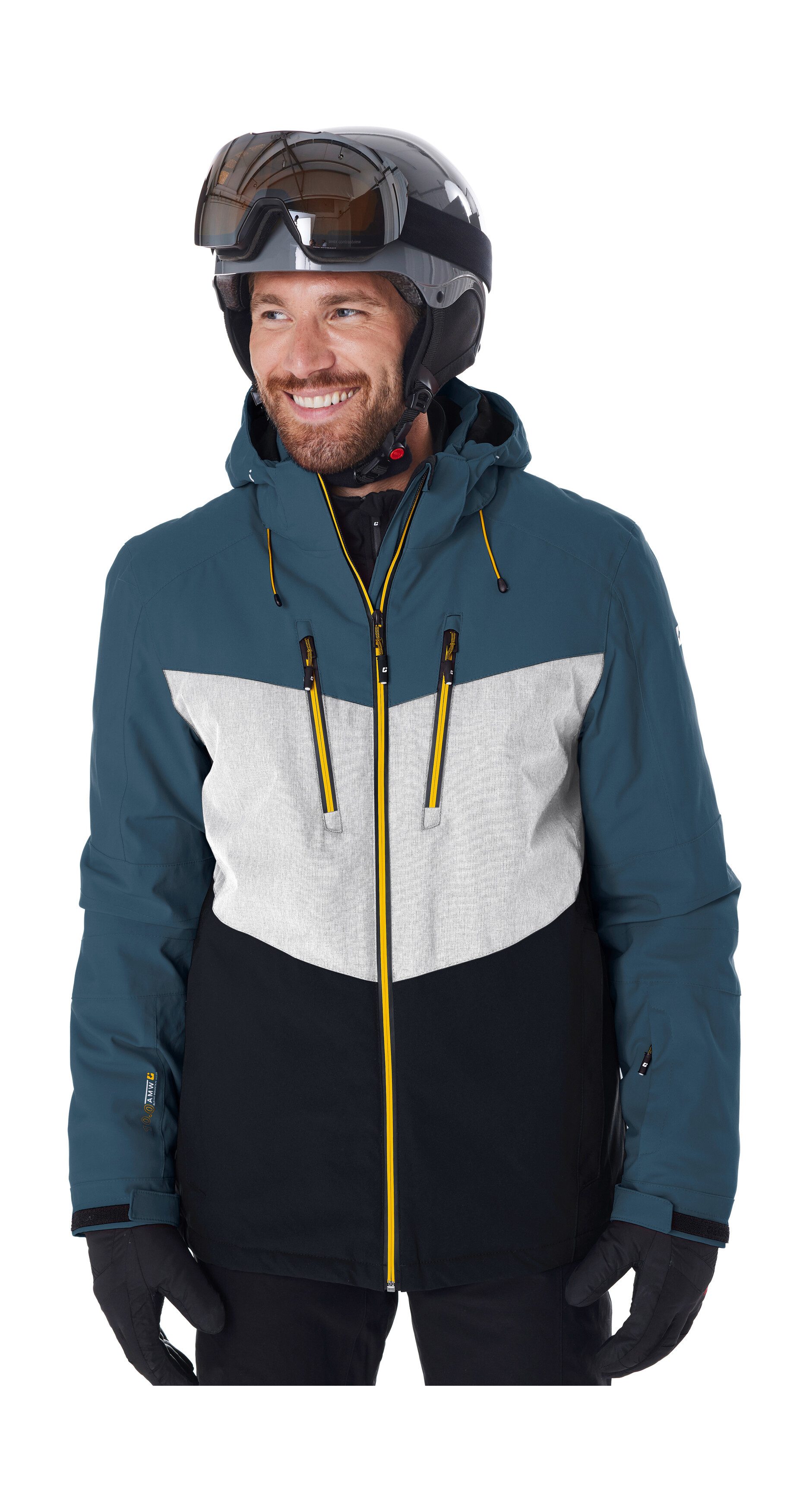 Killtec Skijacke KSW 45 MN SKI JCKT Trendige, wasserdichte Skijacke mit abnehmbarer Kapuze und Schneefang
