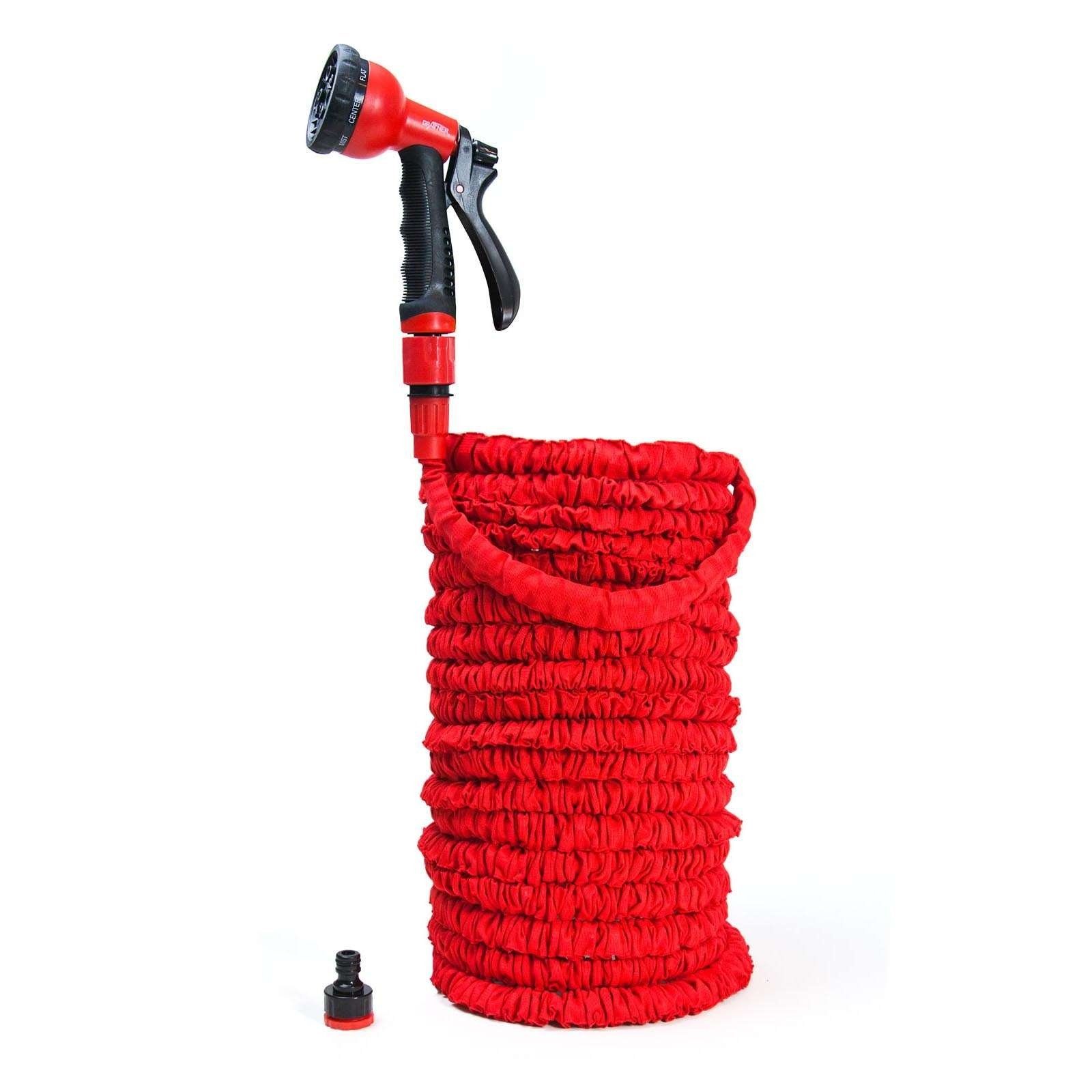 Grafner Gartenschlauch Gartenschlauch dehnbar flexibel 30 m rot inkl Multifunktionsbrause, dehnbar, (1 St), Arbeitsdruck: max. 8 bar