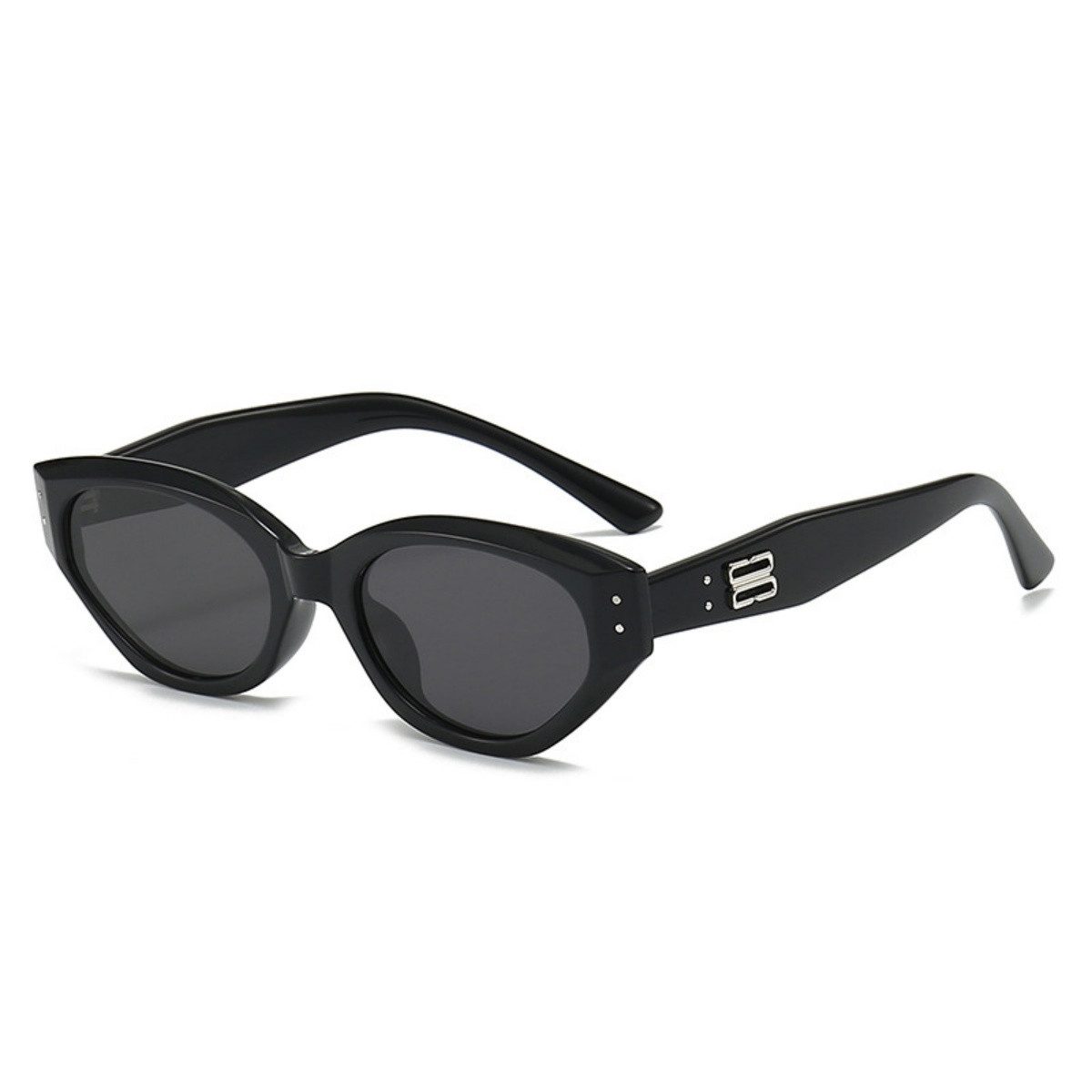 Silberstern Sonnenbrille Cat-Eye-Sonnenbrille mit UV-Schutz und kleinem Rahmen Retro-Mode-Sonnenbrille für Damen und Herren
