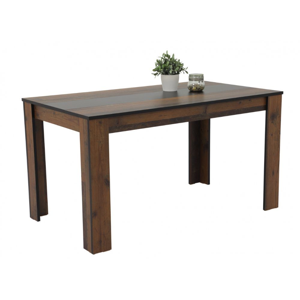 ca. Tisch Esstisch 80 Wendeplatte schwarz MAREIKE Küchentisch Esszimmer Tischgruppe cm / weiß 140 x HELA