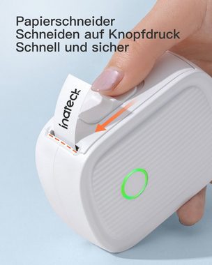 Inateck Mini Selbstklebendes Etikettiergerät Bluetooth Tragbarer Labeldrucker Etikettendrucker, (Tintenlos mit Rolle Gap-Thermopapier)
