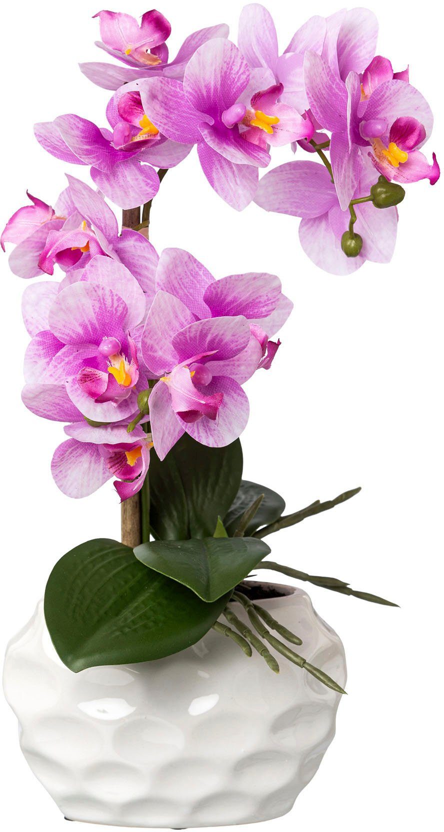 Kunstorchidee Deko-Orchidee Phalaenopsis im Keramiktopf Orchidee günstig online kaufen
