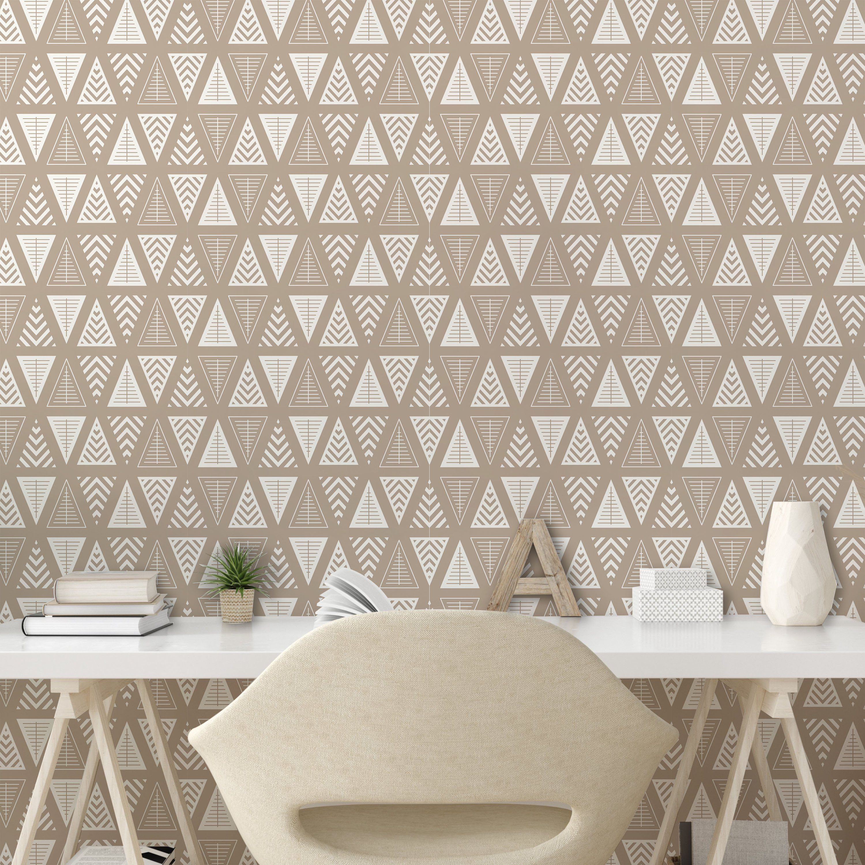 Abakuhaus Vinyltapete selbstklebendes Wohnzimmer Küchenakzent, Triangle Geometrisch Abstrakt Neutral