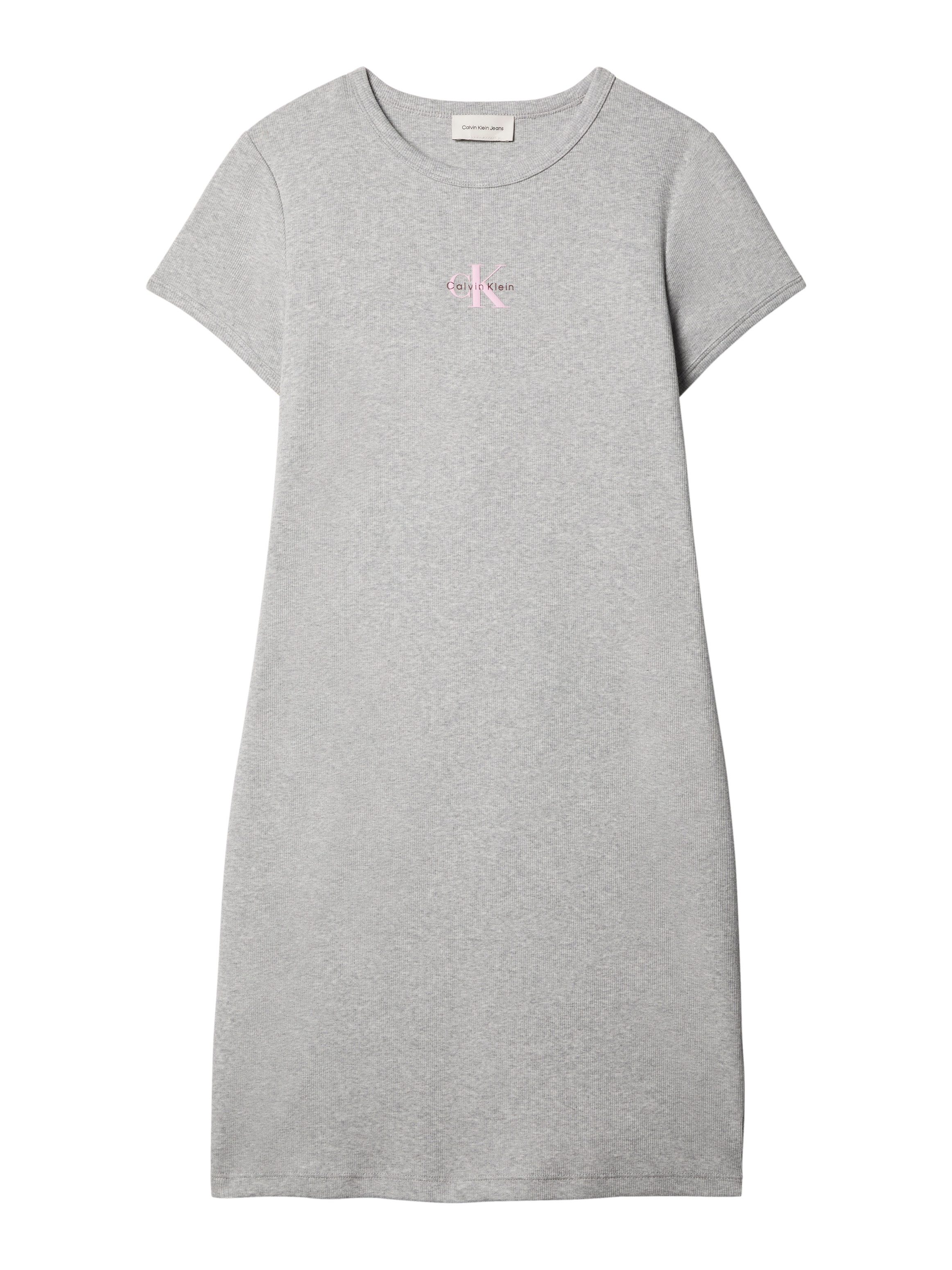 Calvin Klein Jeans Minikleid MONOLOGO BABY RIB MINI DRESS Figurbetonte Passform mit Rundhalsausschnitt