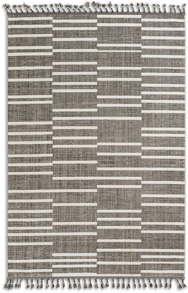 Teppich Ravenna 6634 223, ASTRA, rechteckig, Höhe: 5 mm, eleganter  Kurzflorteppich mit Fransen