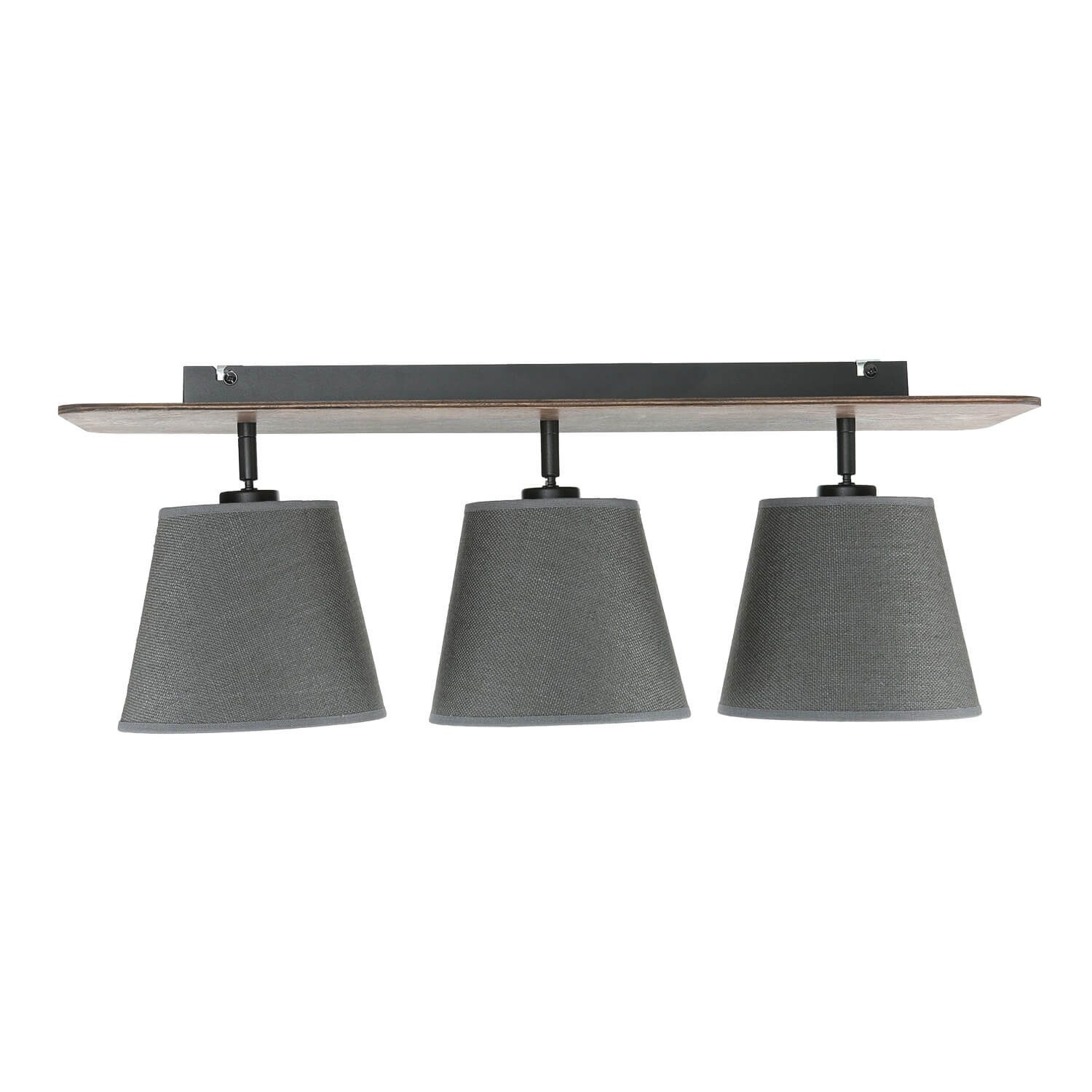 Licht-Erlebnisse Deckenstrahler AWINION, ohne Leuchtmittel, Moderne Leuchte mit Stoffschirm Grau Holzfarben Schlafzimmer Lampe