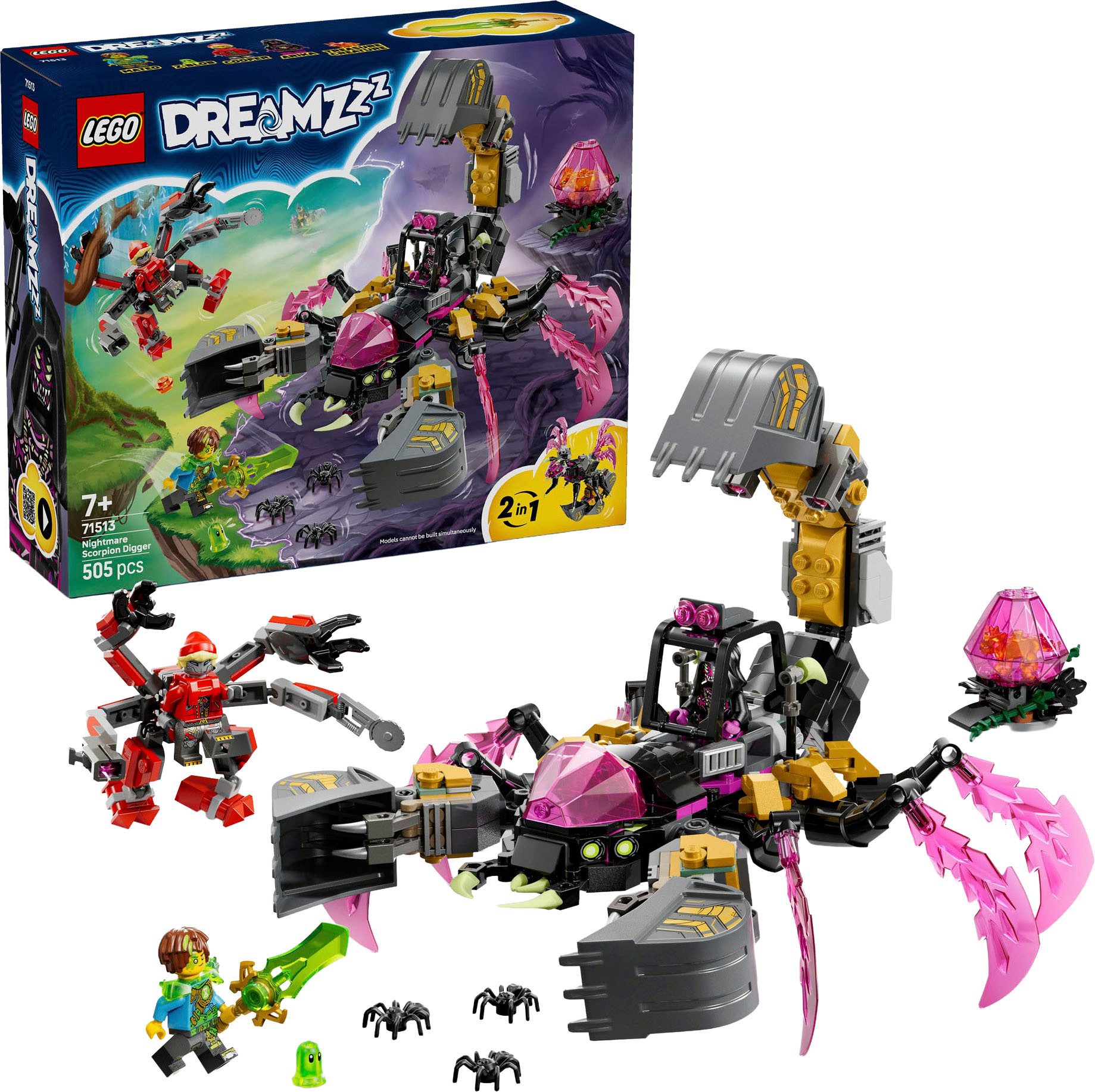 LEGO® Albtraum-Skorpionbagger (71513), LEGO DREAMZzz Konstruktionsspielsteine, (505 St), Made in Europe