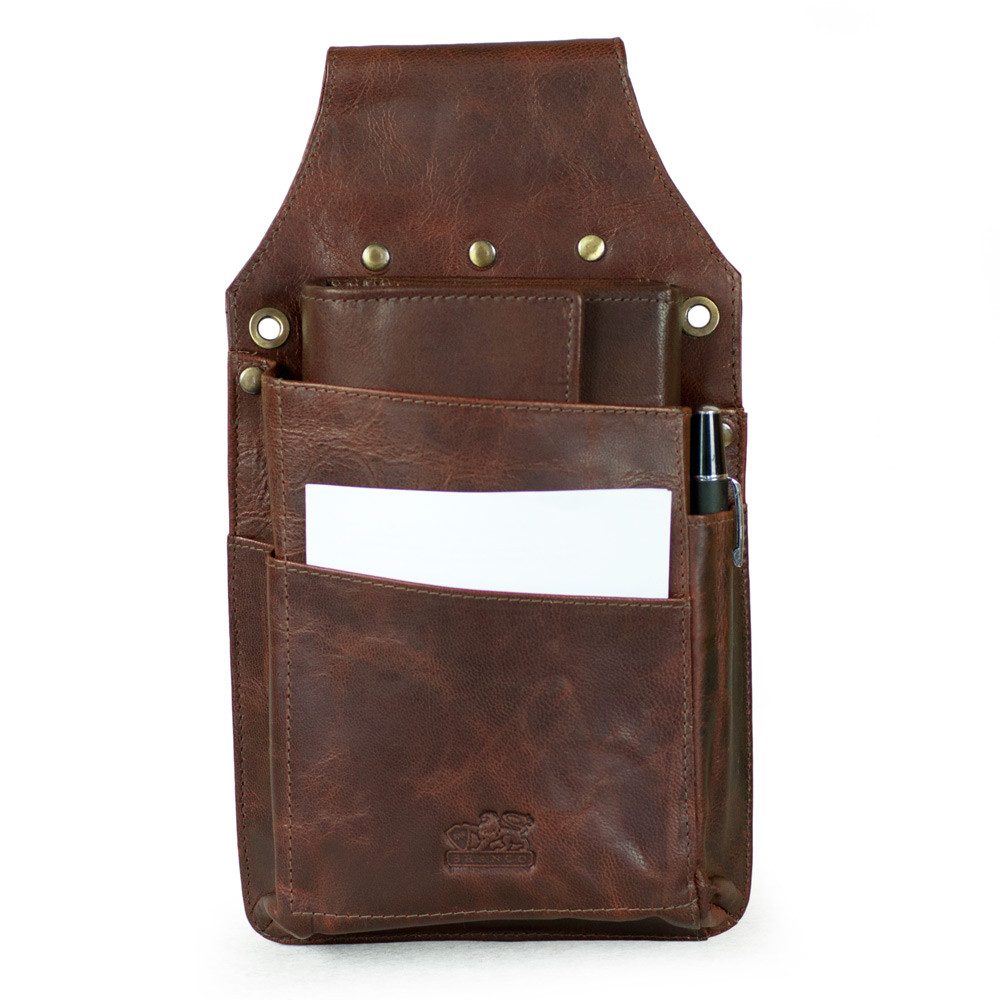 BRANCO Kellnerbörse Profi Kellnerholster Kellnerhalfter, Echt-Leder Braun, Branco