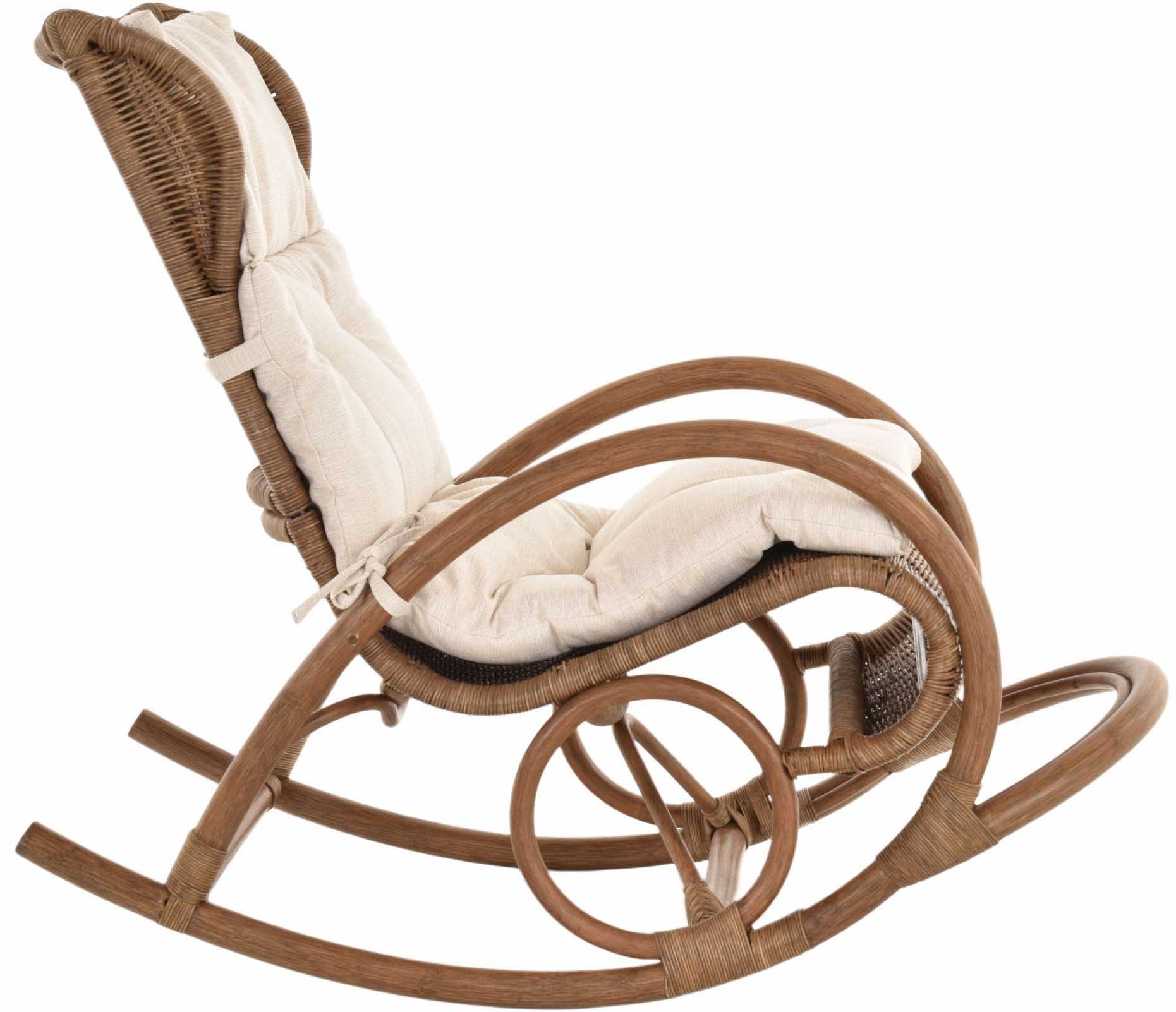 Krines Home Schaukelstuhl Luxor Schaukelstuhl Natur Rattan Schaukelsessel R günstig online kaufen