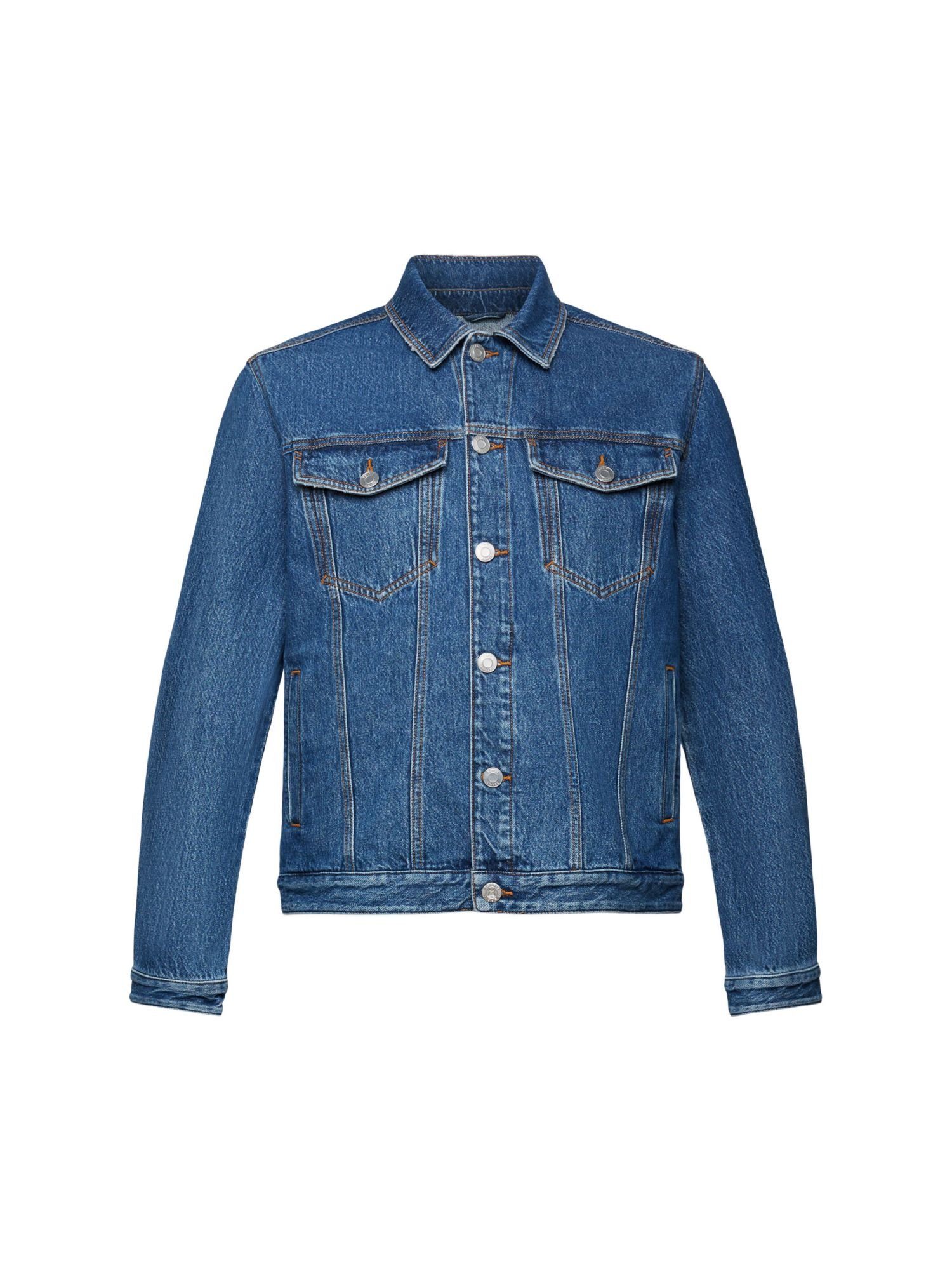 edc by Esprit Jeansjacke Jeansjacke aus nachhaltiger Baumwolle BLUE MEDIUM WASHED