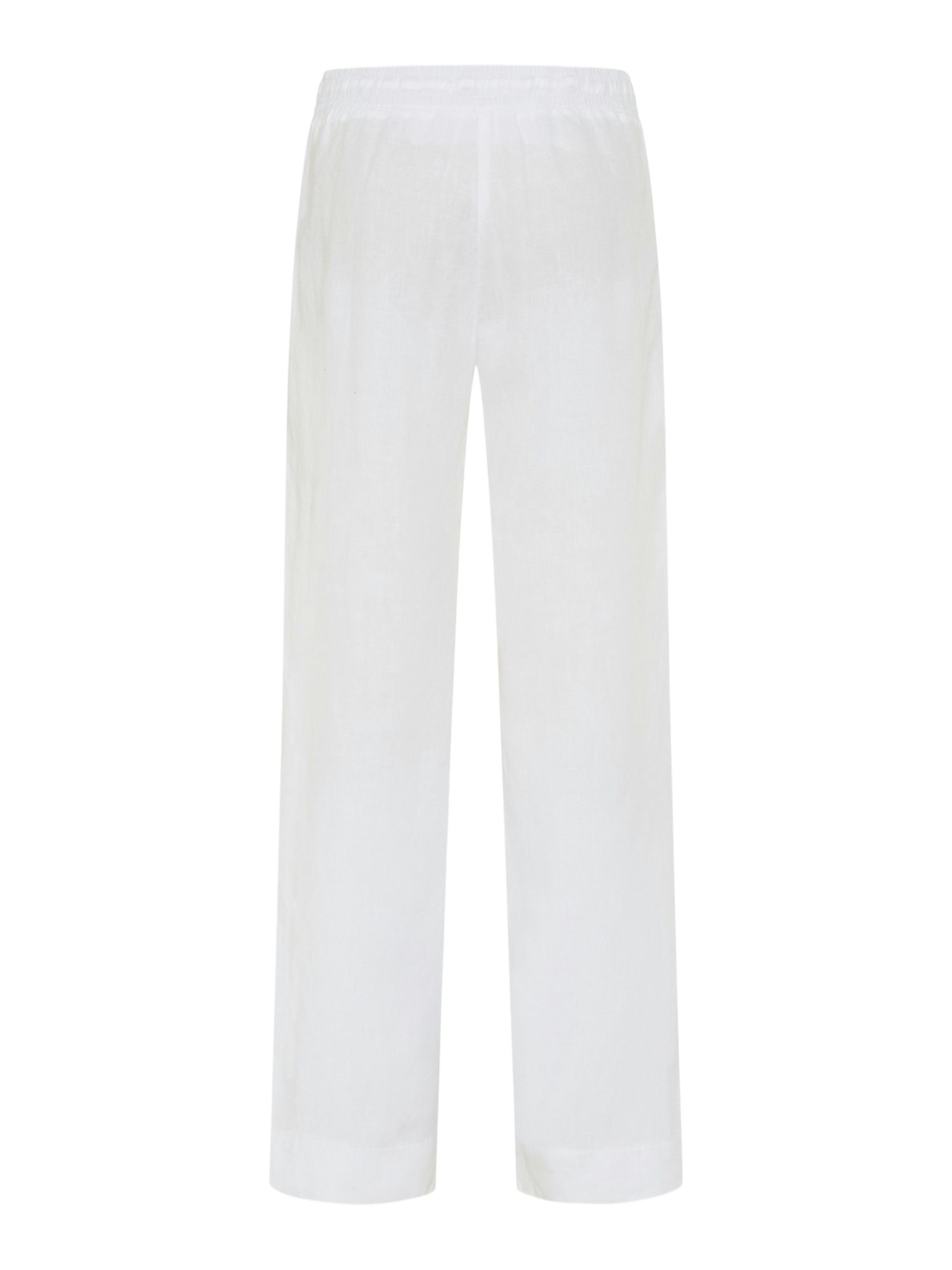 Brax Stretch-Hose weiß, Casual, Leinen, Unifarben, Wide Leg, Mittel