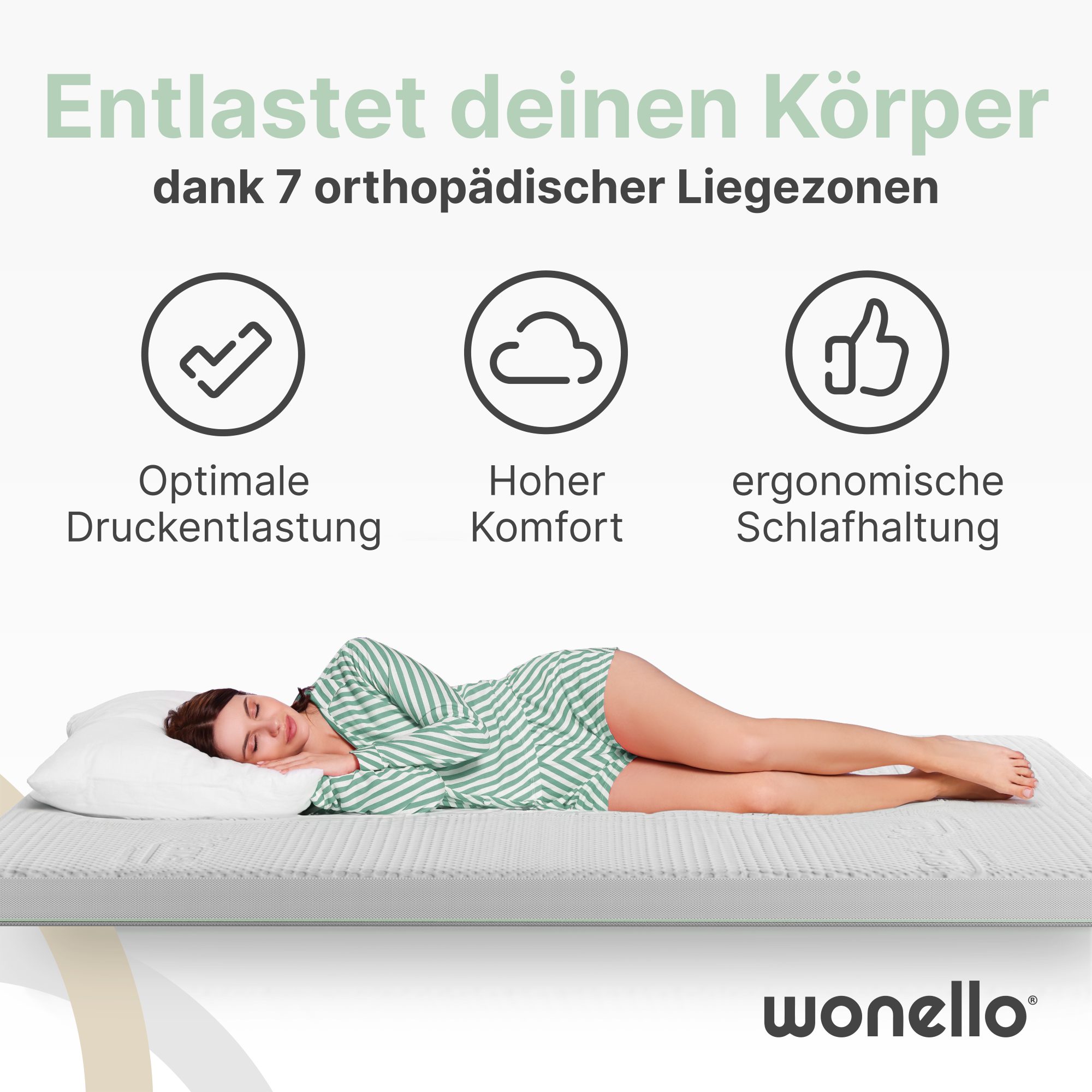 wonello, Topper CubeComfort, 8.5 cm hoch, Kaltschaum, TENCEL™ 7-Zonen Matra günstig online kaufen
