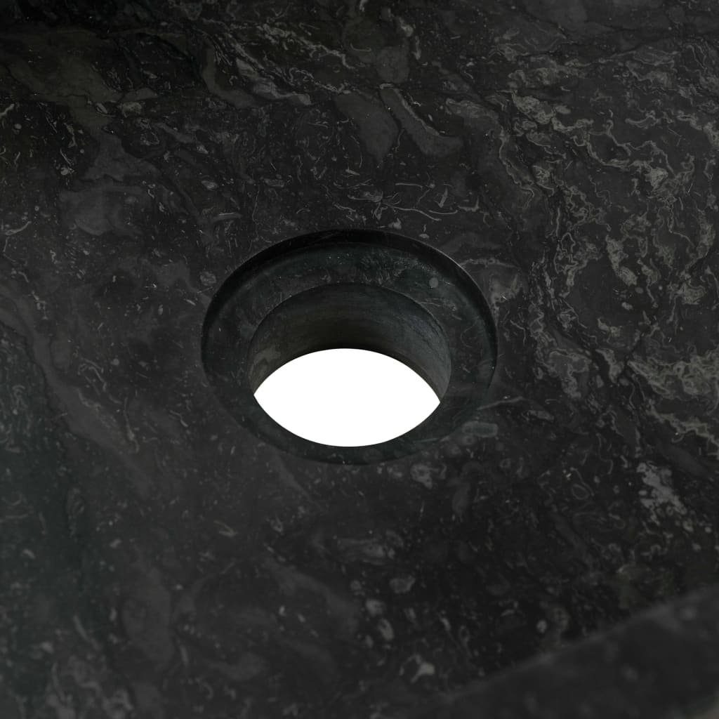 vidaXL Badezimmerspiegelschrank Waschtisch Massivholz Teak mit Marmor (1-St) Schwarz Waschbecken