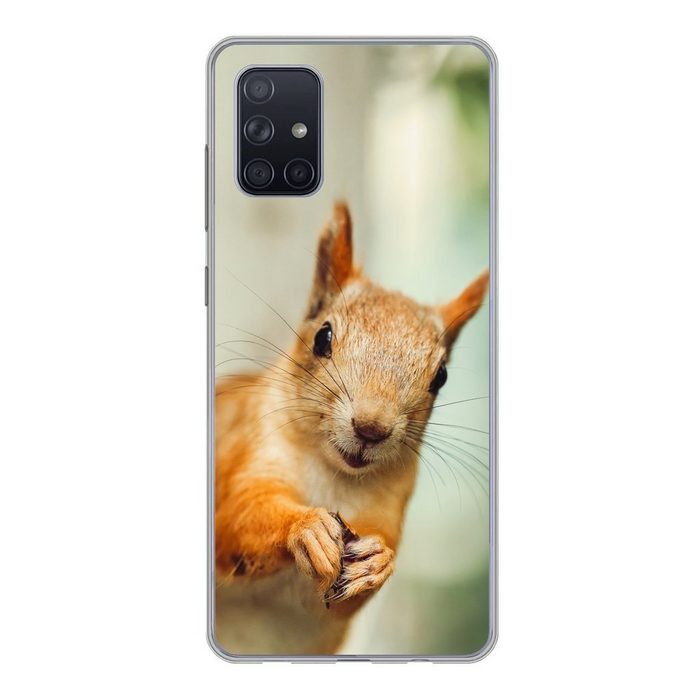 MuchoWow Handyhülle Eichhörnchen - Lustig - Nuss - Kinder - Jungen - Mädchen - Kind Handyhülle Samsung Galaxy A51 5G Smartphone-Bumper Print Handy