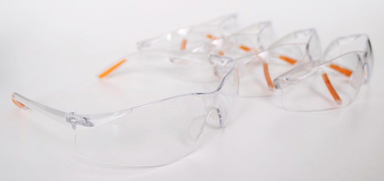 myMAW Kopfschutz 5 x Schutzbrille klar Panorama Arbeitsbrille Fahrradbrille Industrie