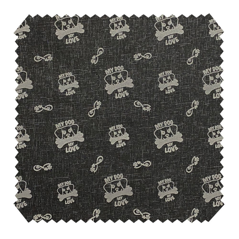 novely® Stoff OXFORD 330D Hundeliebe - Beflockter Outdoor-Polsterstoff - Wasserabwei, Wasserabweisend, Outdoor, Meterware, 1lfm