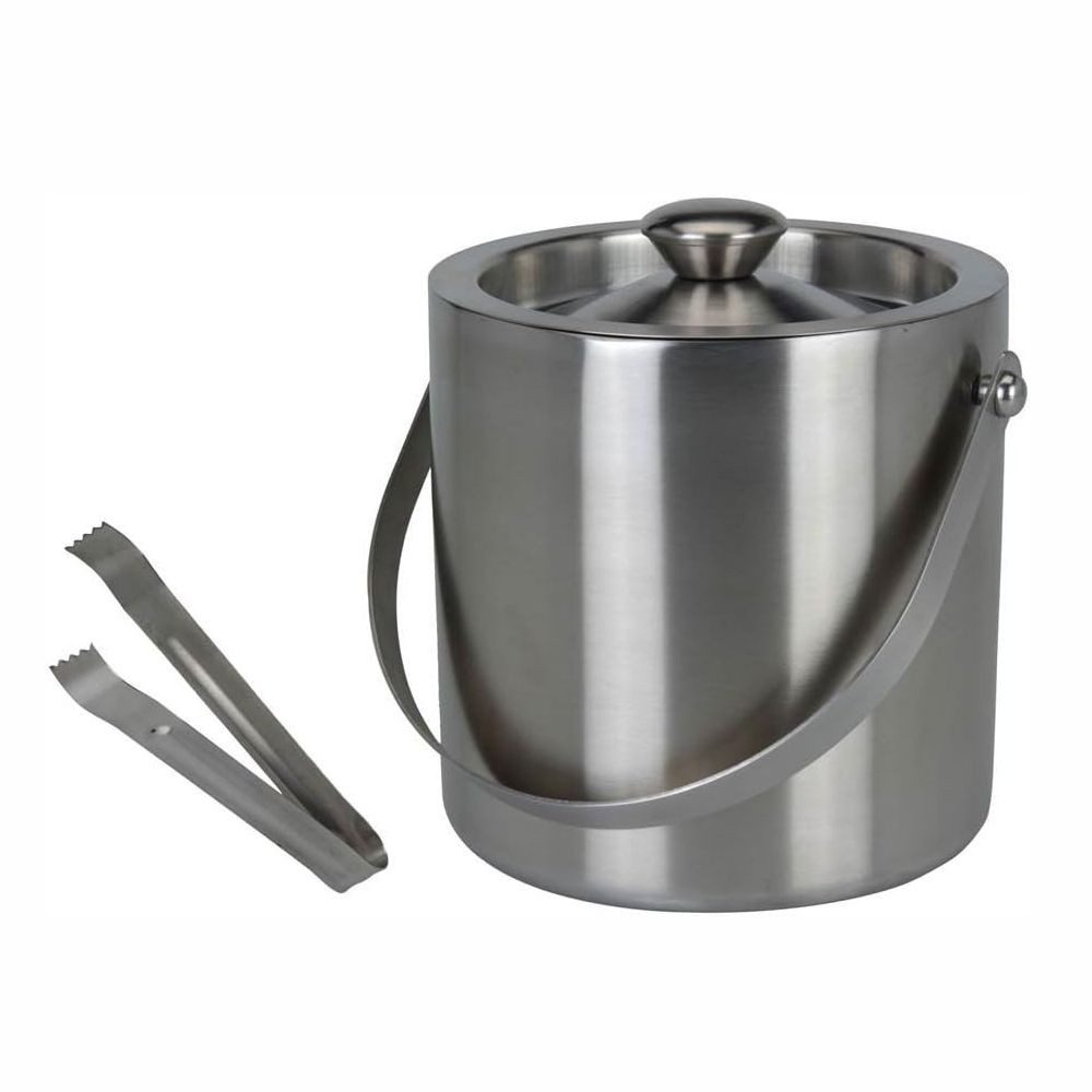 Koopman Eiseimer 1 x Eiswürfelbehälter mit Deckel und Zange 1,5l, Eiseimer I Ice Bucket I Eiskübel