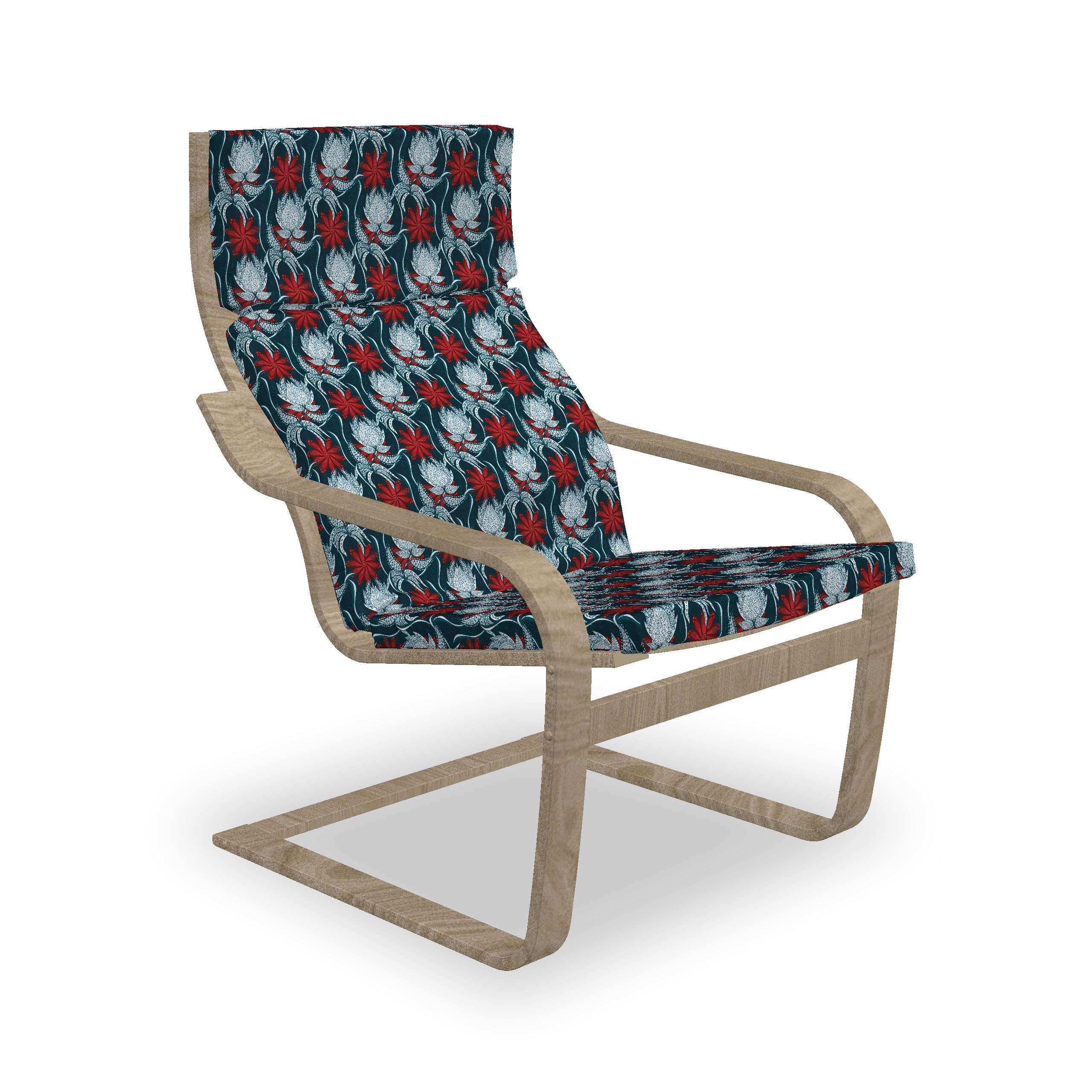 Abakuhaus Stuhlkissen Sitzkissen mit Stuhlkissen mit Hakenschlaufe und Reißverschluss, Floral Paisley Design Lotus-Muster