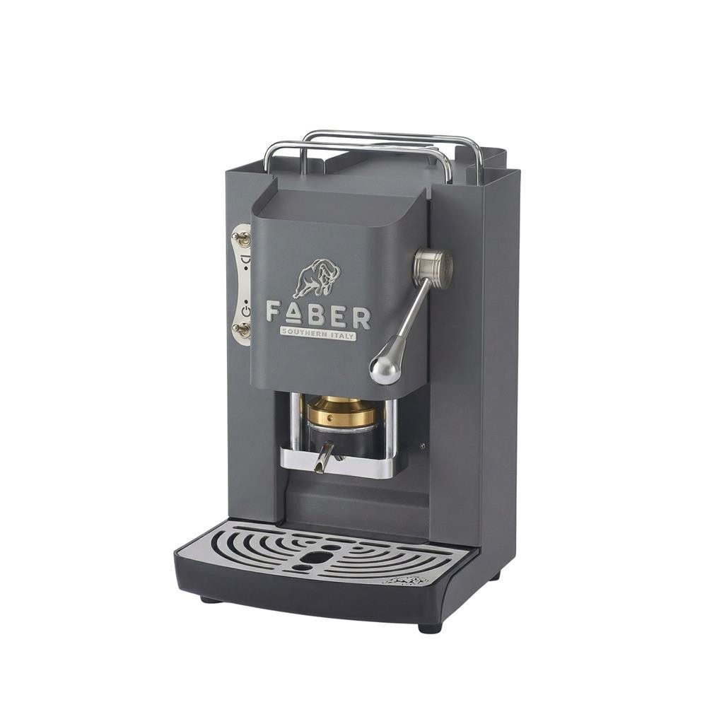 Faber Coffee Machines Kaffeepadmaschine Pro Deluxe 3.0 Chrom Espressomaschine, 44mm ESE Pads, Chrom-Details mit hochwertigem 3D-Logo
