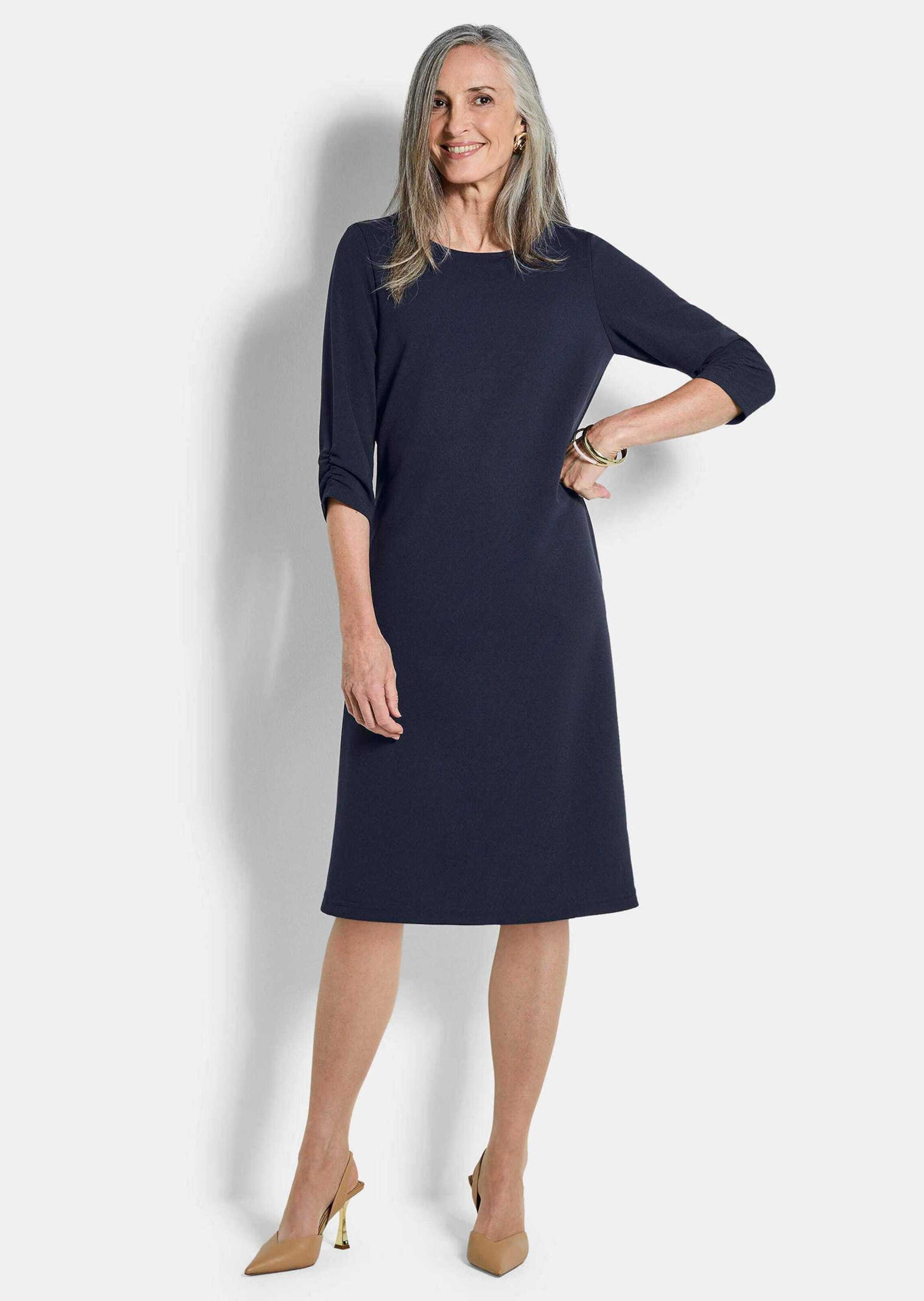 GOLDNER Etuikleid Kurzgröße: Jerseykleid mit Krepp-Qualität Midikleid mit R günstig online kaufen