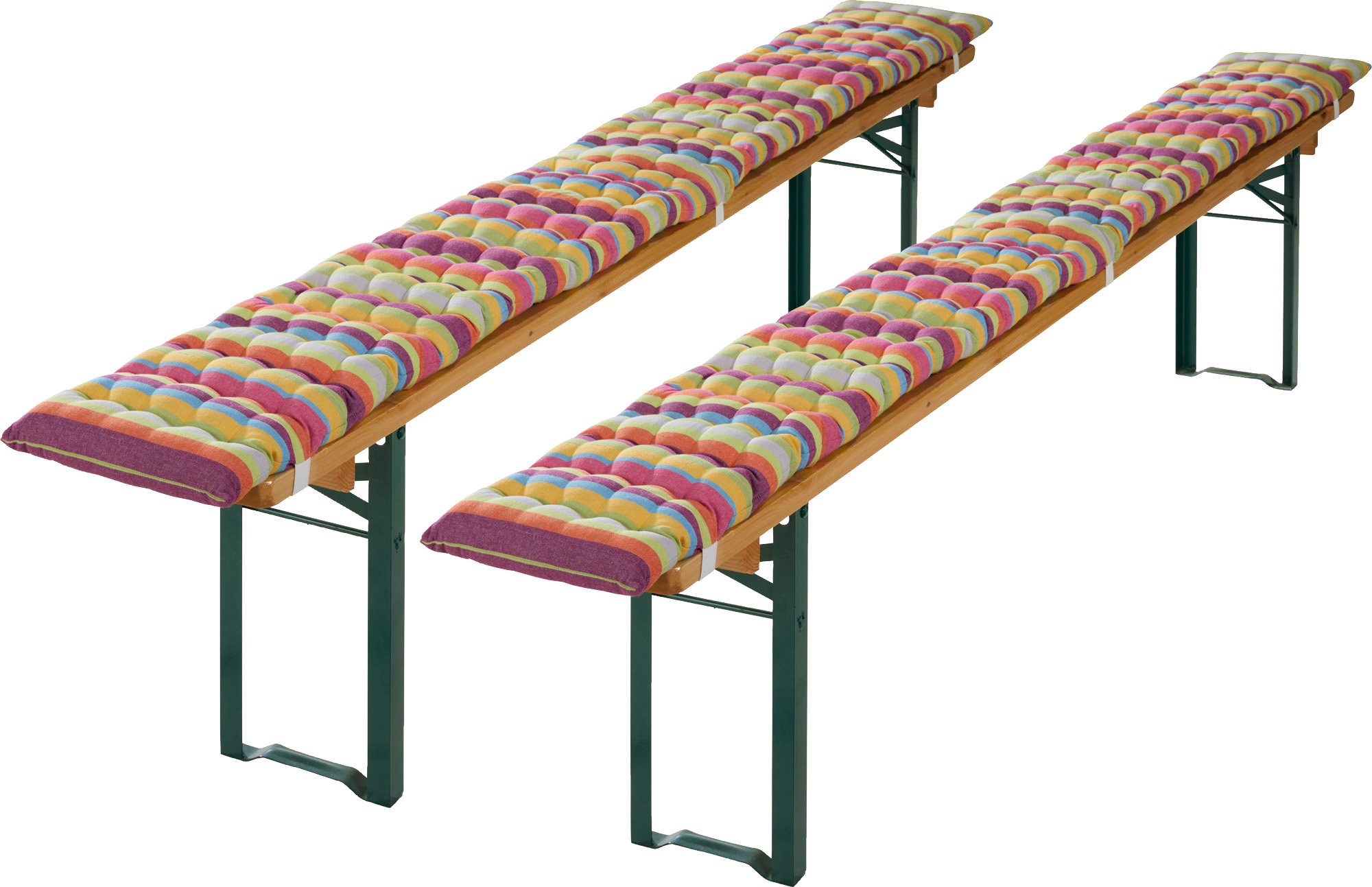 REDBEST Stuhlkissen Bierbank-Auflage 2er-Pack, Streifen